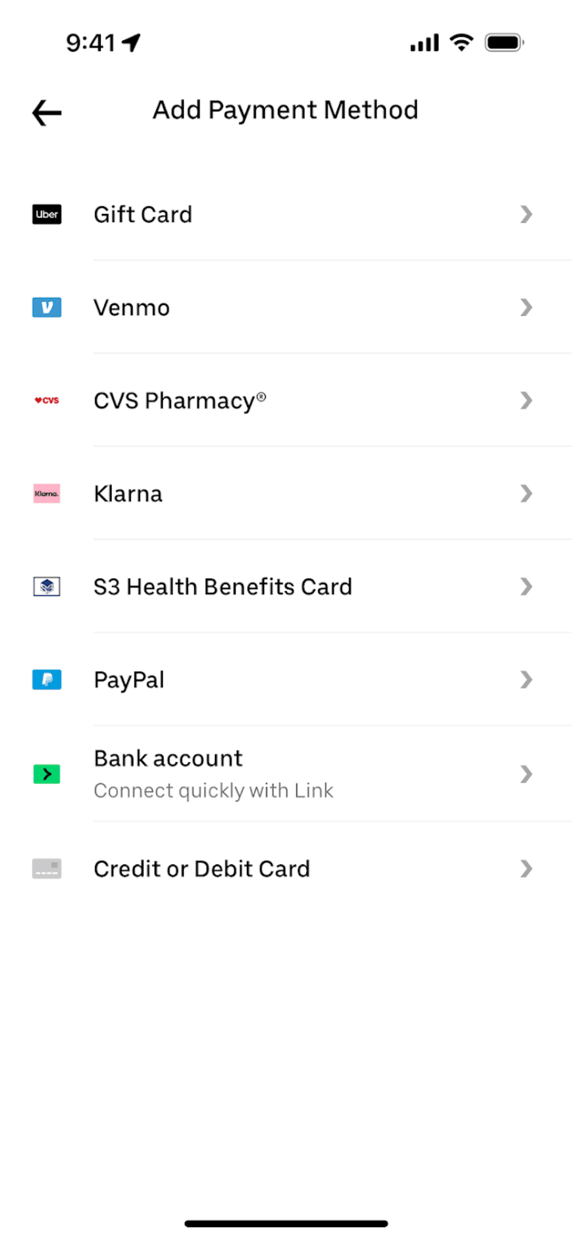 Uber iOS Travel & Transportation interface screenshot 14