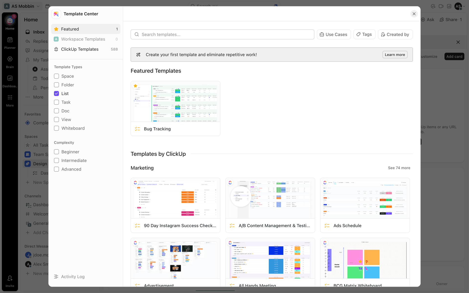 ClickUp Web Business interface screenshot 8