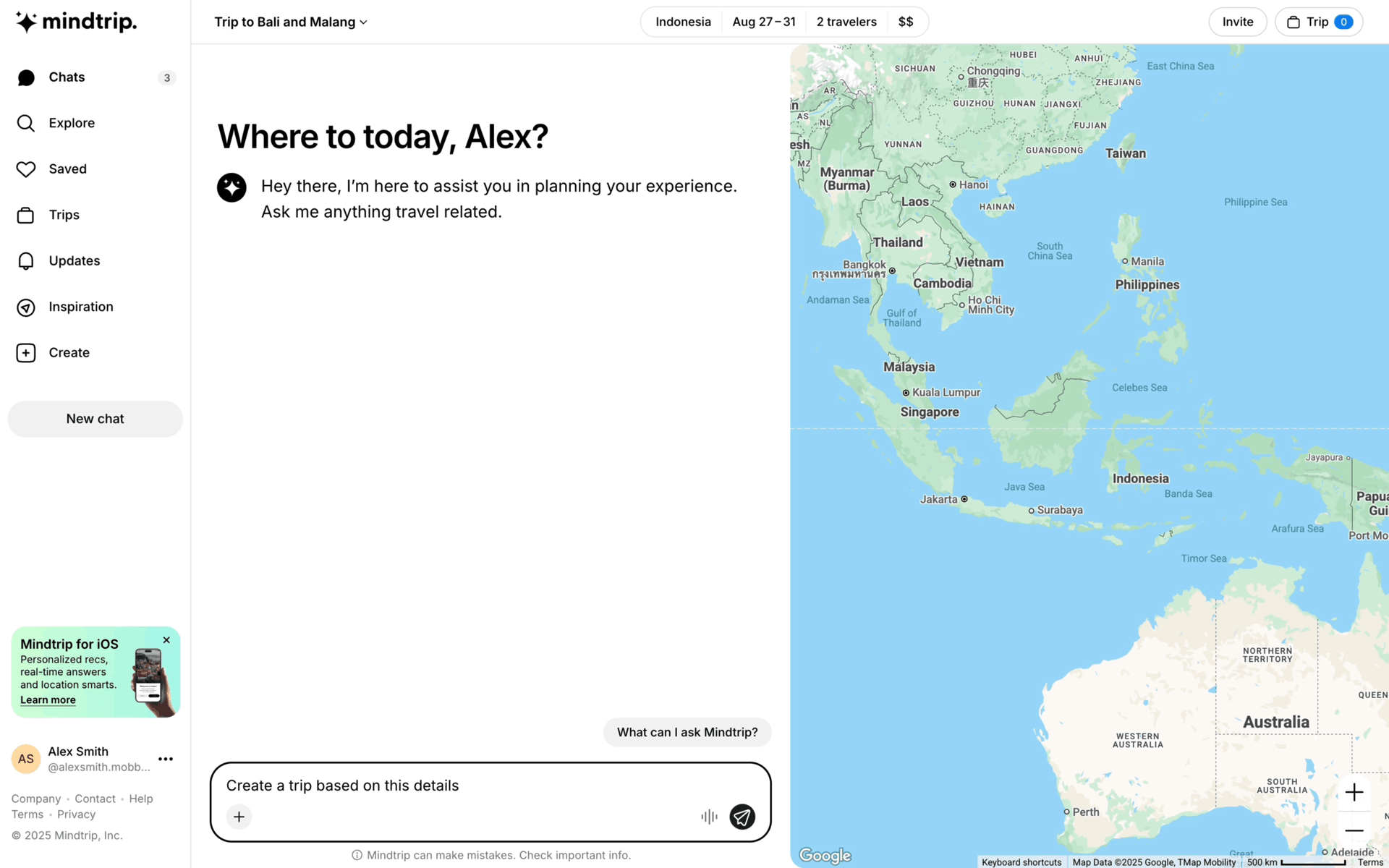 Mindtrip Web AI interface screenshot 16