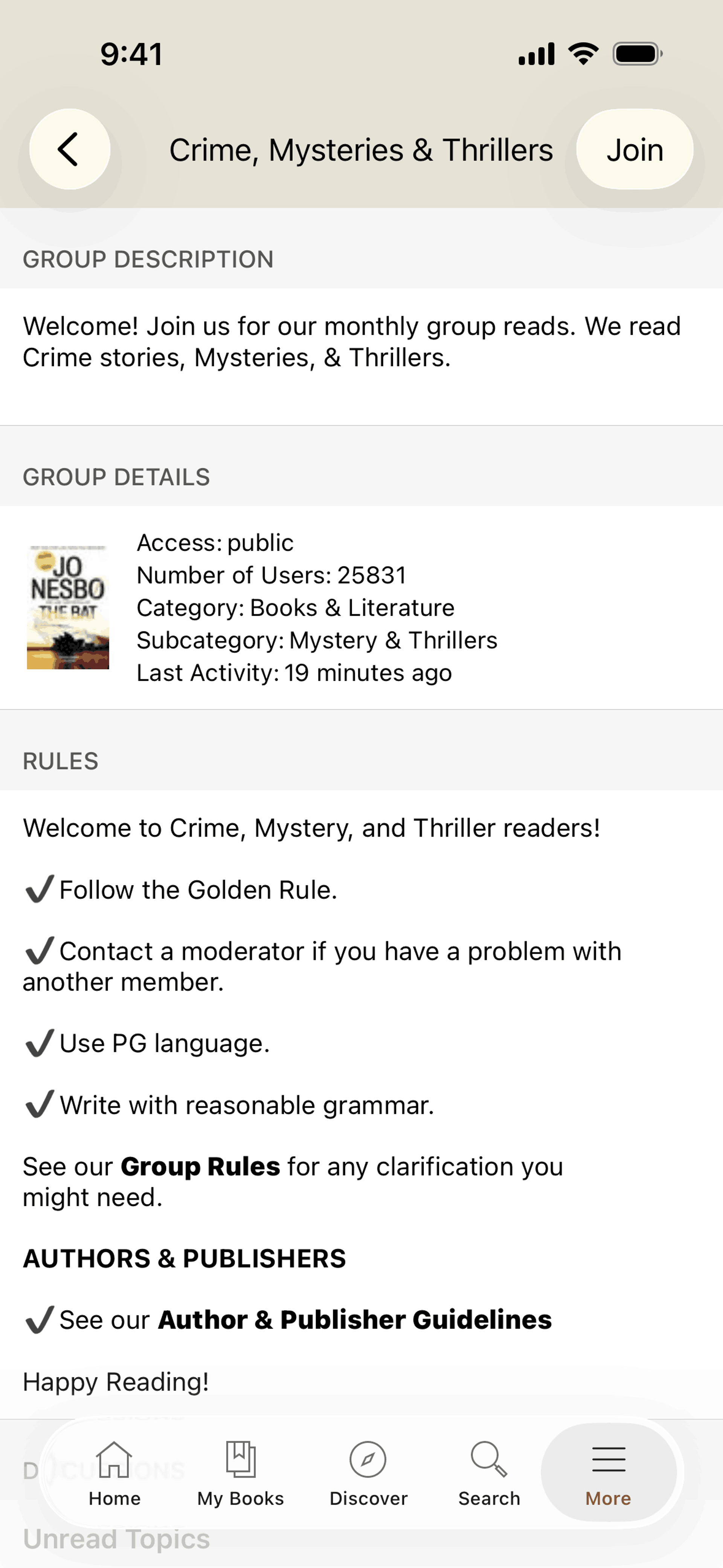 Goodreads iOS Education interface screenshot 4