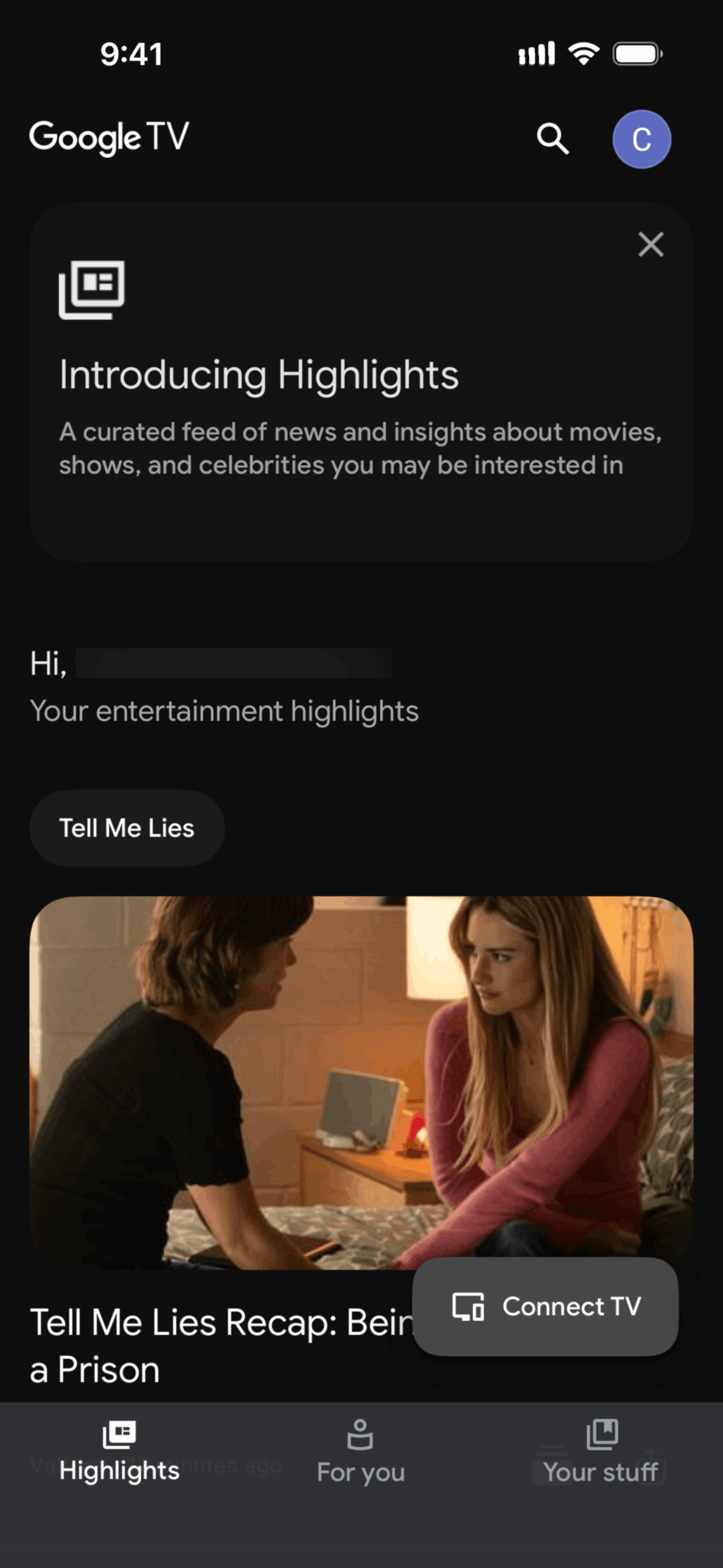 Google TV iOS Entertainment interface screenshot 18