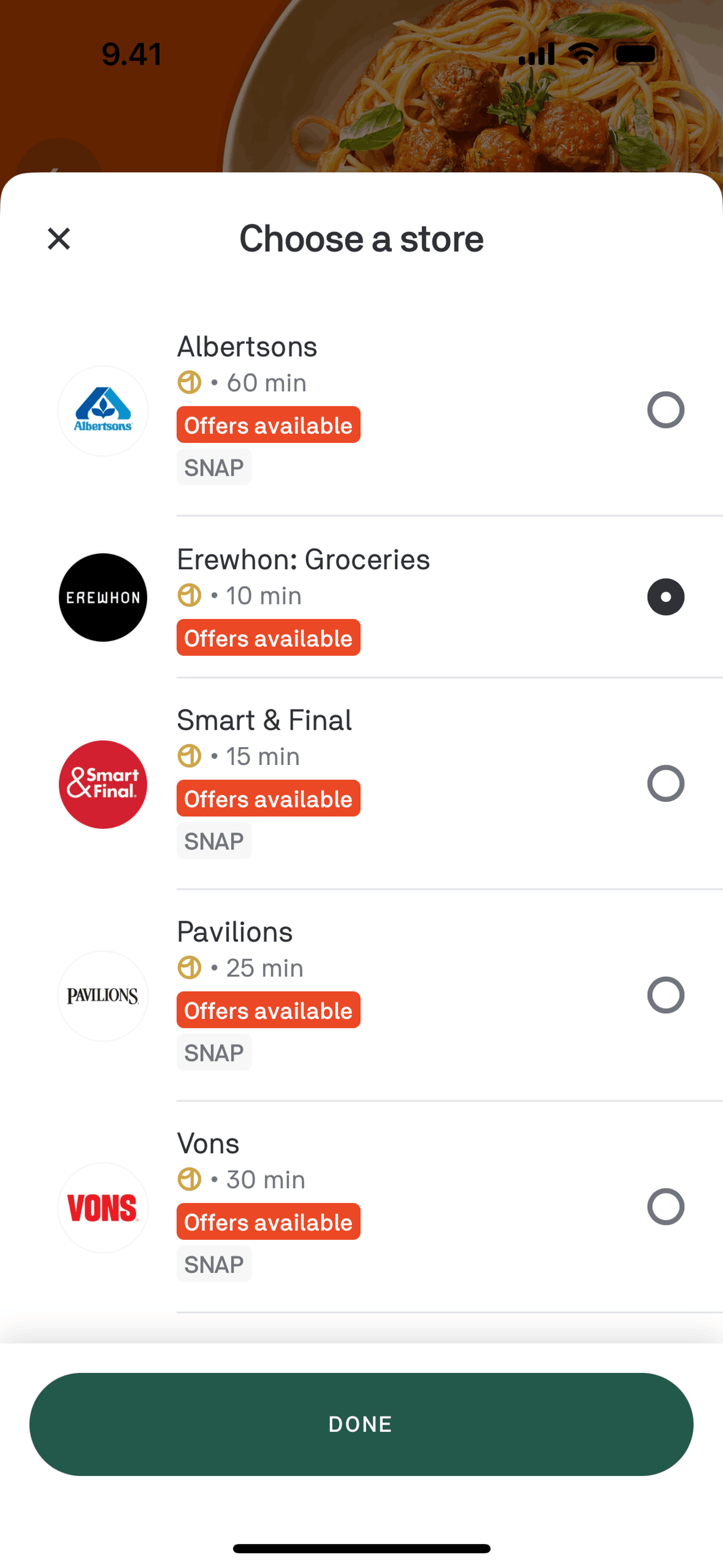 Postmates iOS Food & Drink interface screenshot 9