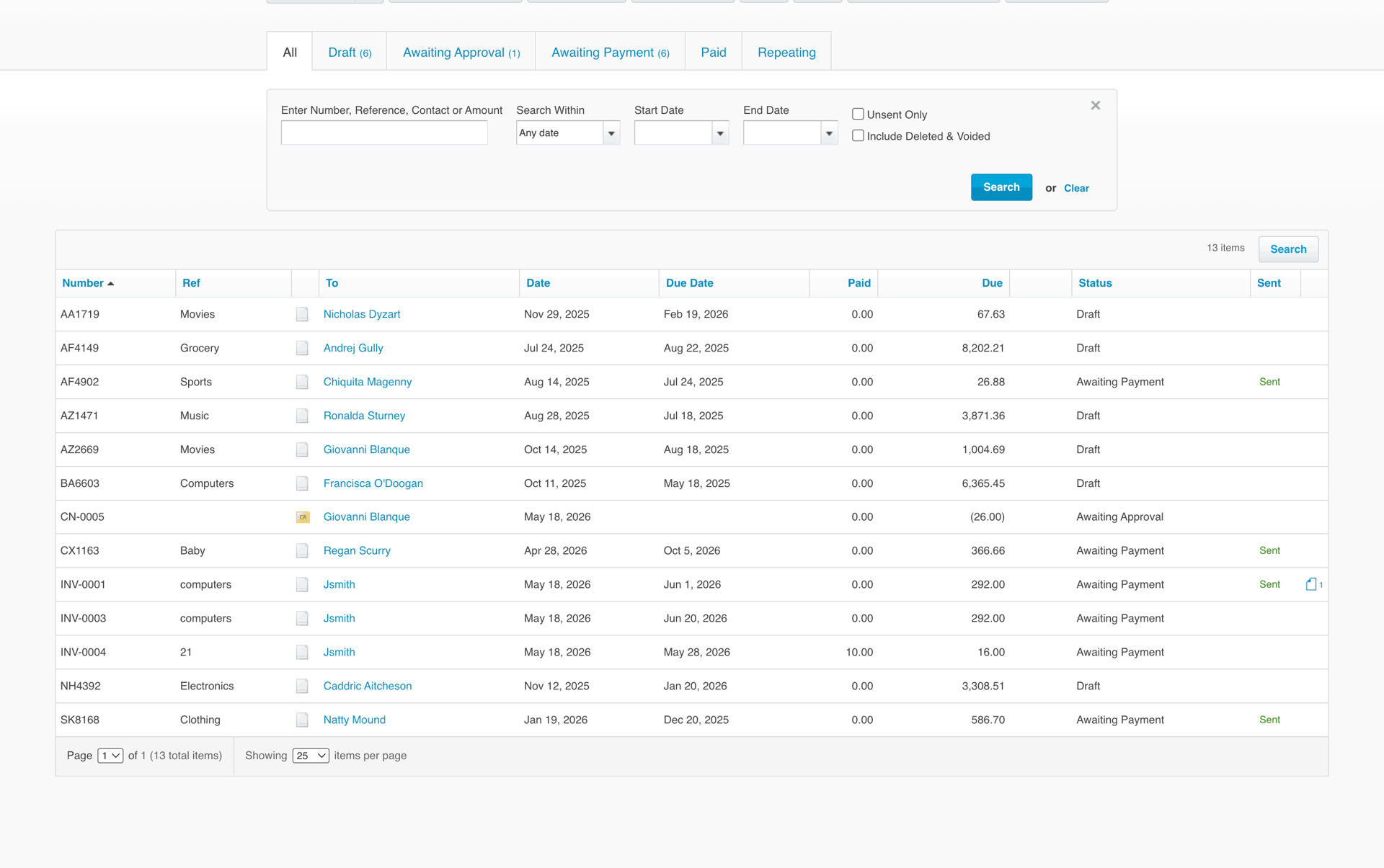 Xero Web Business interface screenshot 10