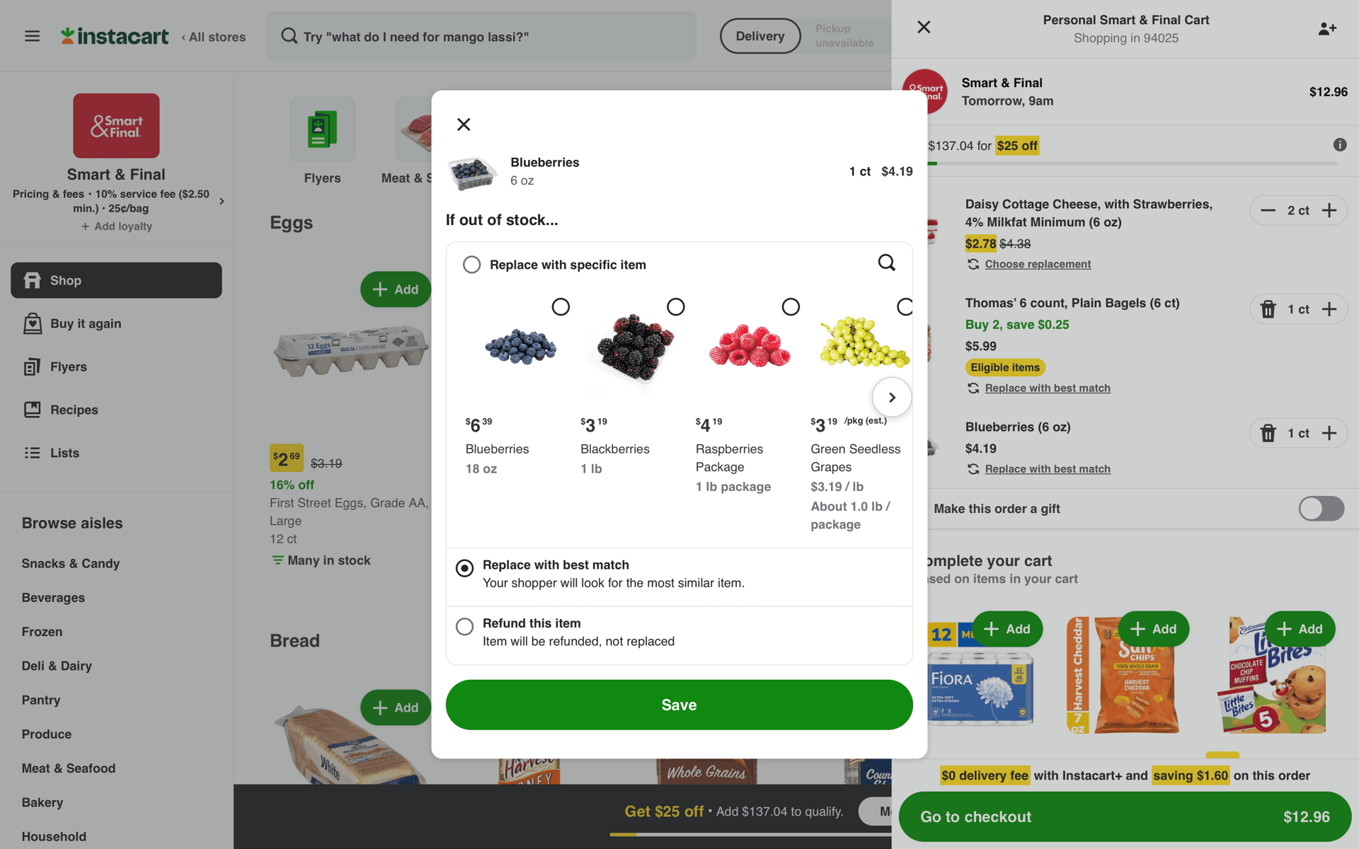 Instacart Web Shopping interface screenshot 11