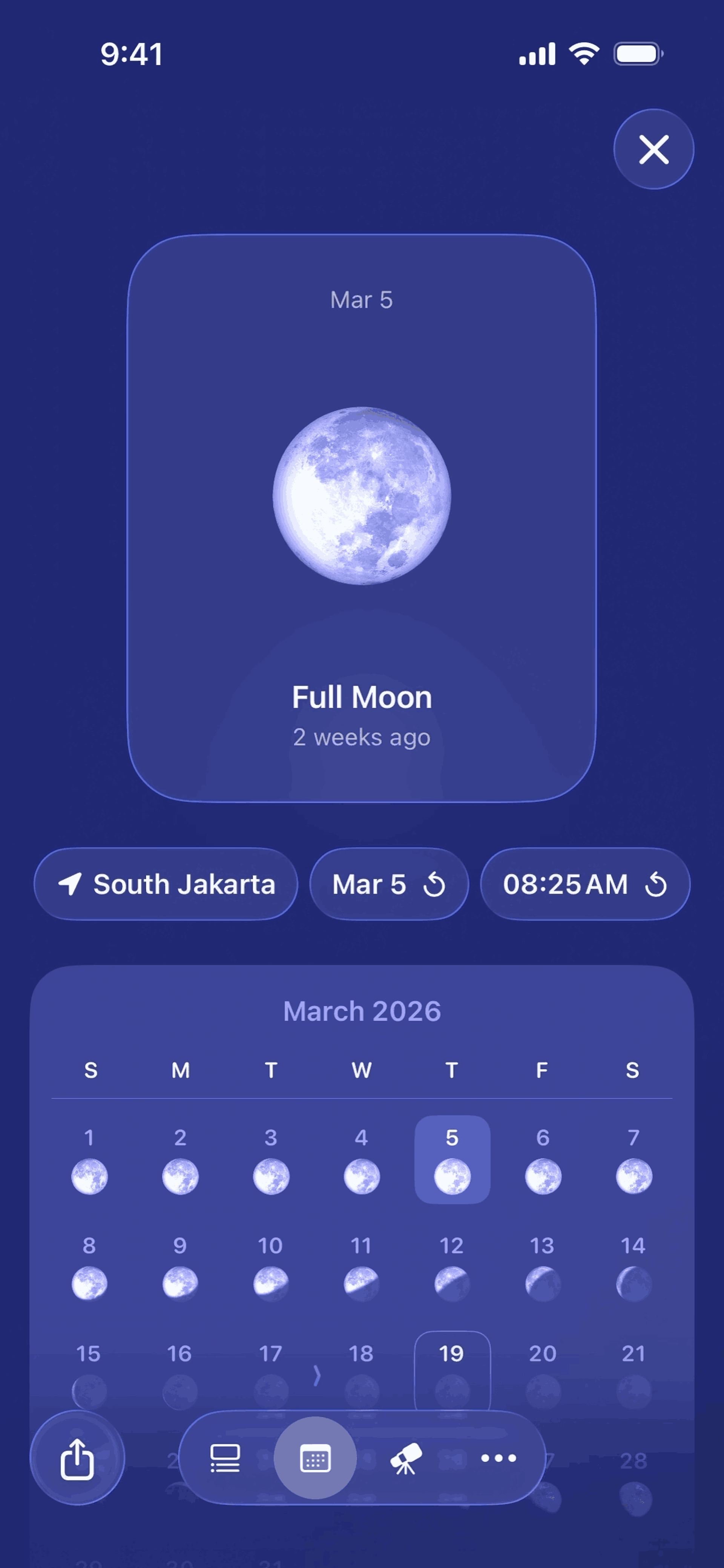 Moonlitt iOS night interface screenshot 14