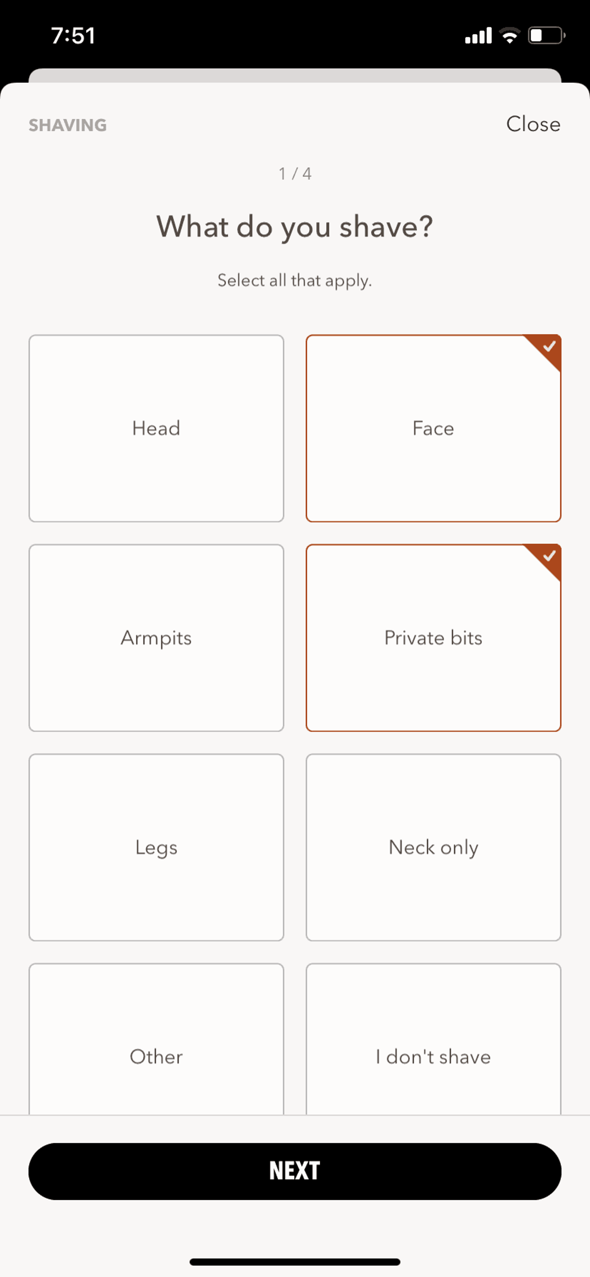 Dollar Shave Club iOS Shopping interface screenshot 20