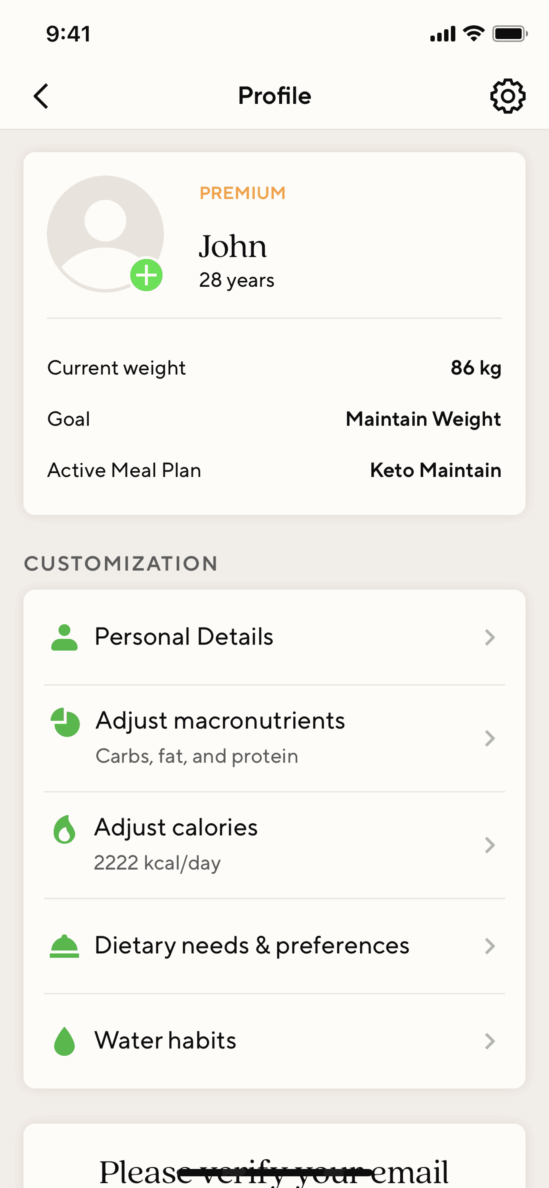 Lifesum iOS Health & Fitness interface screenshot 4