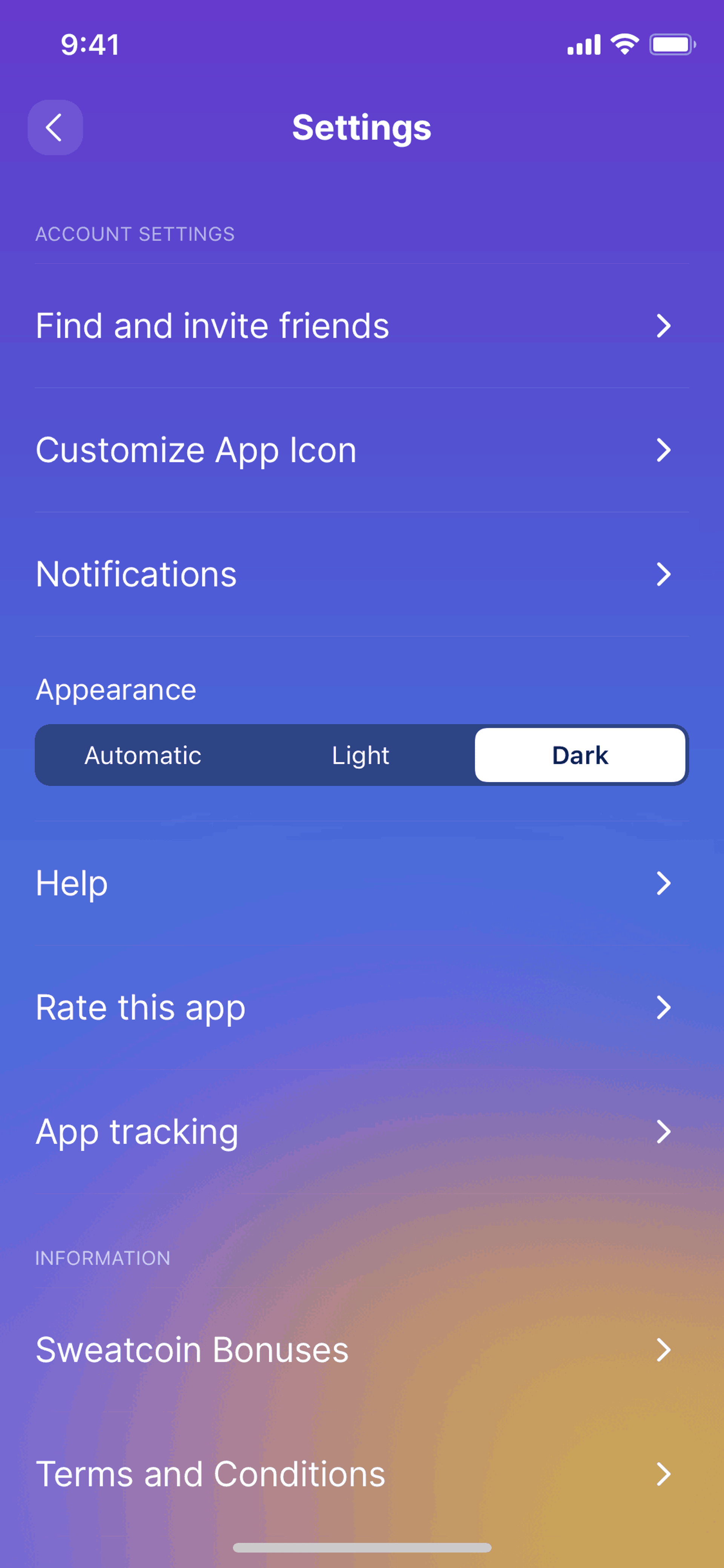 Sweatcoin iOS Health & Fitness interface screenshot 20