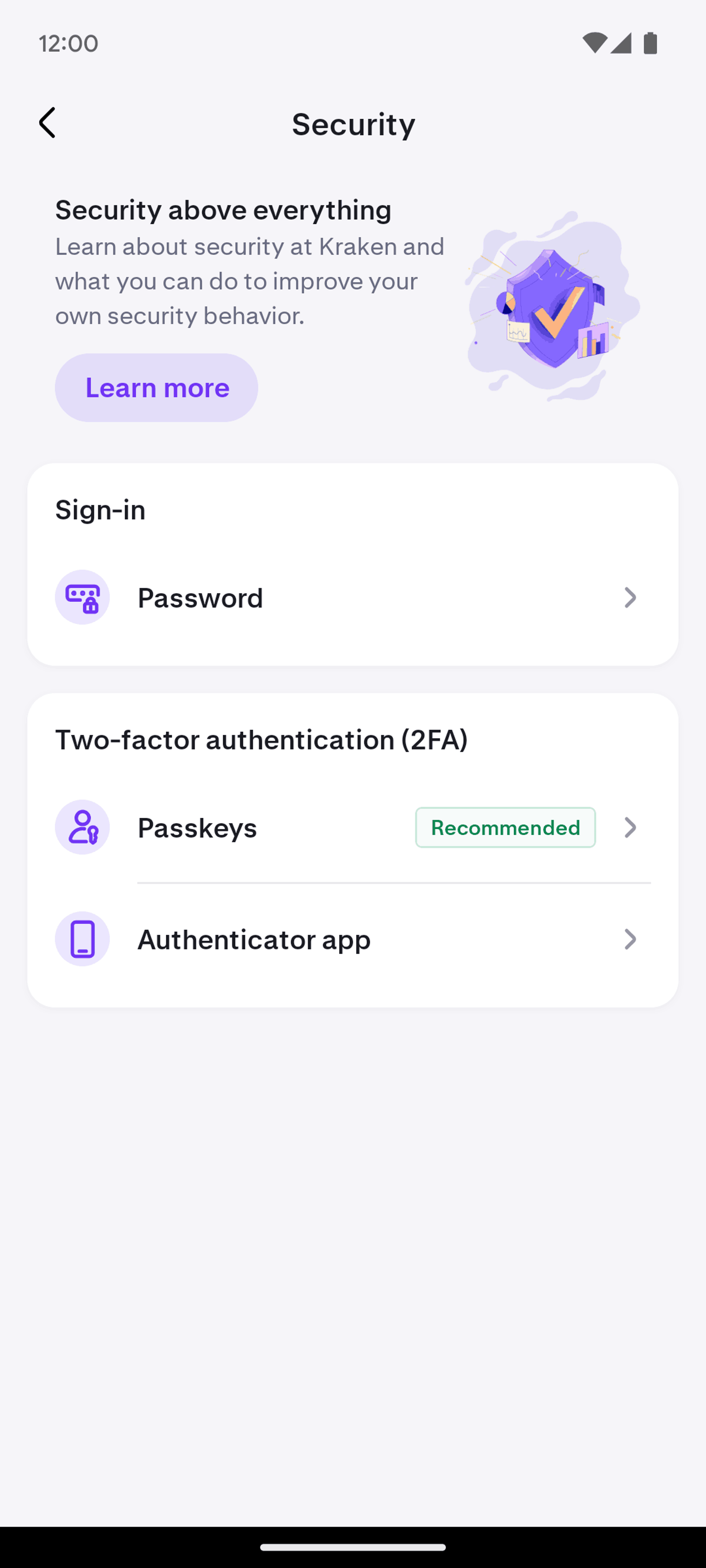 Kraken Android Finance interface screenshot 18