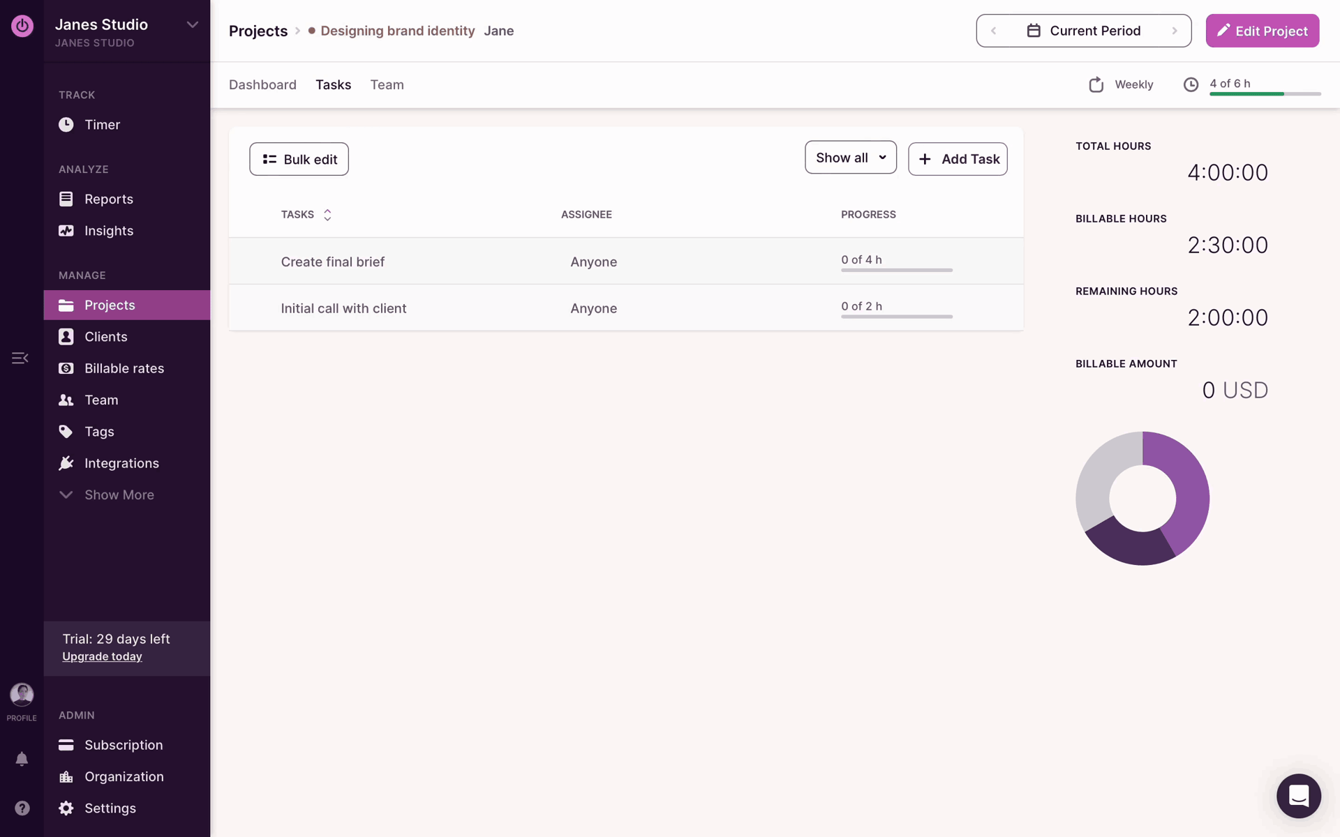 Toggl Track Web Business interface screenshot 5