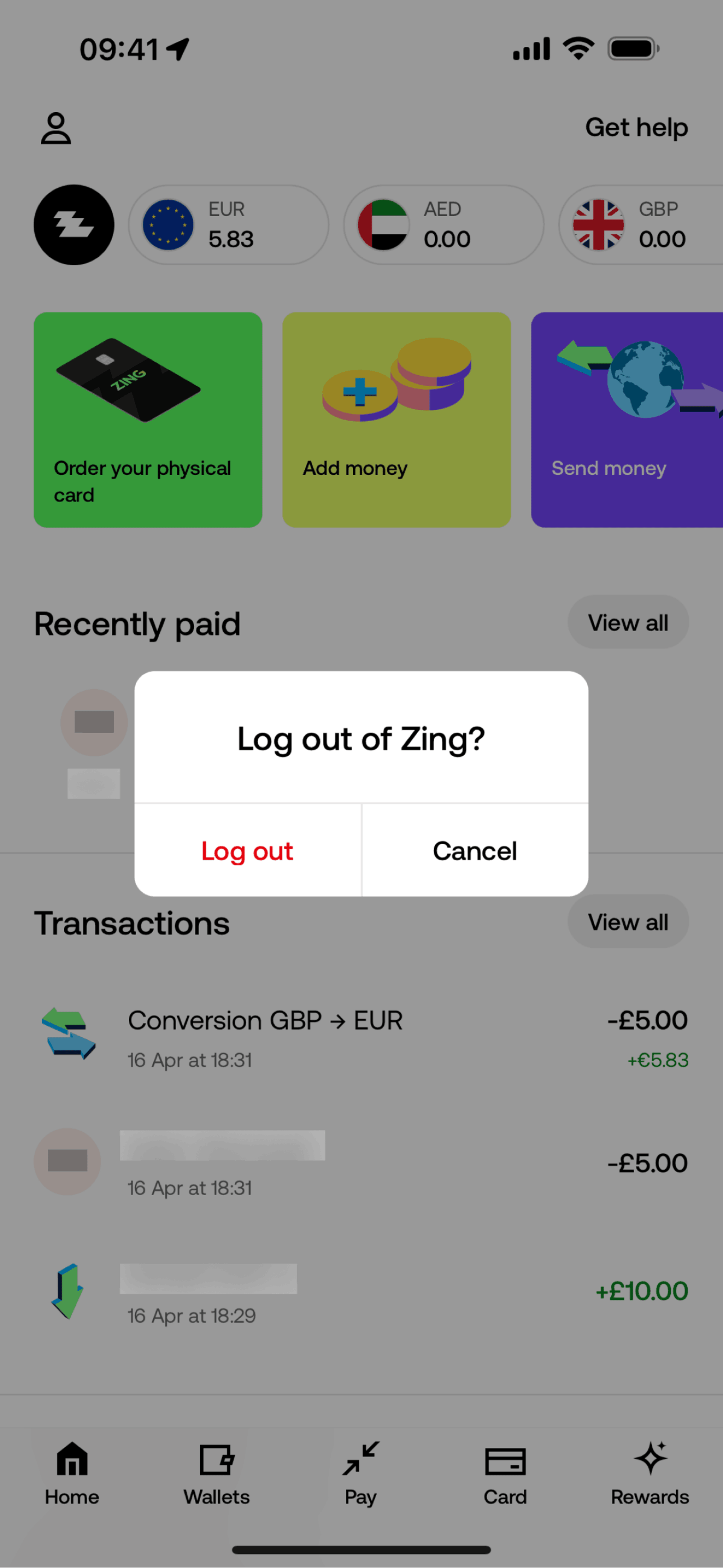 Zing iOS Finance interface screenshot 23