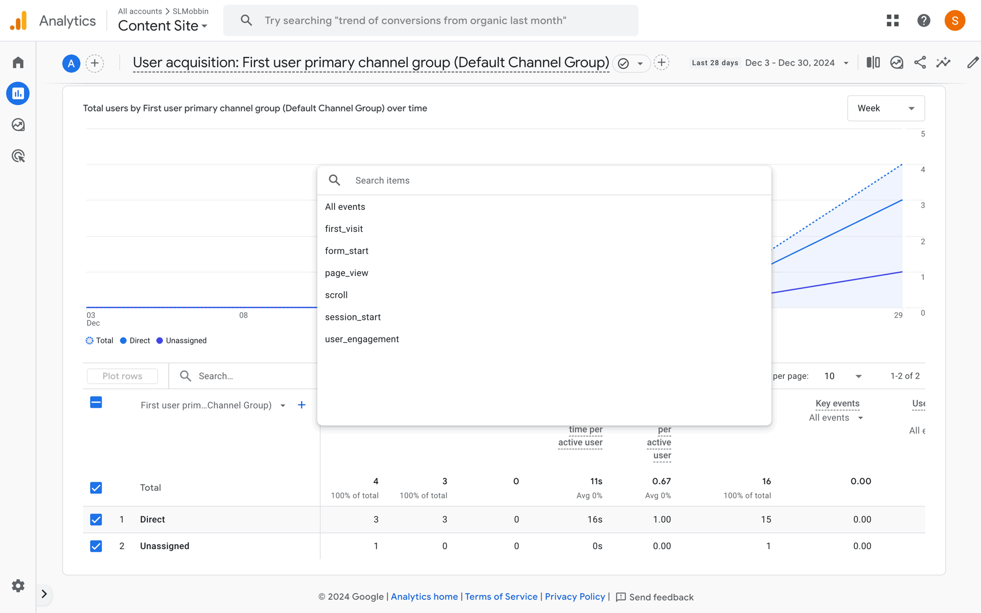 Google Analytics Web Business interface screenshot 5