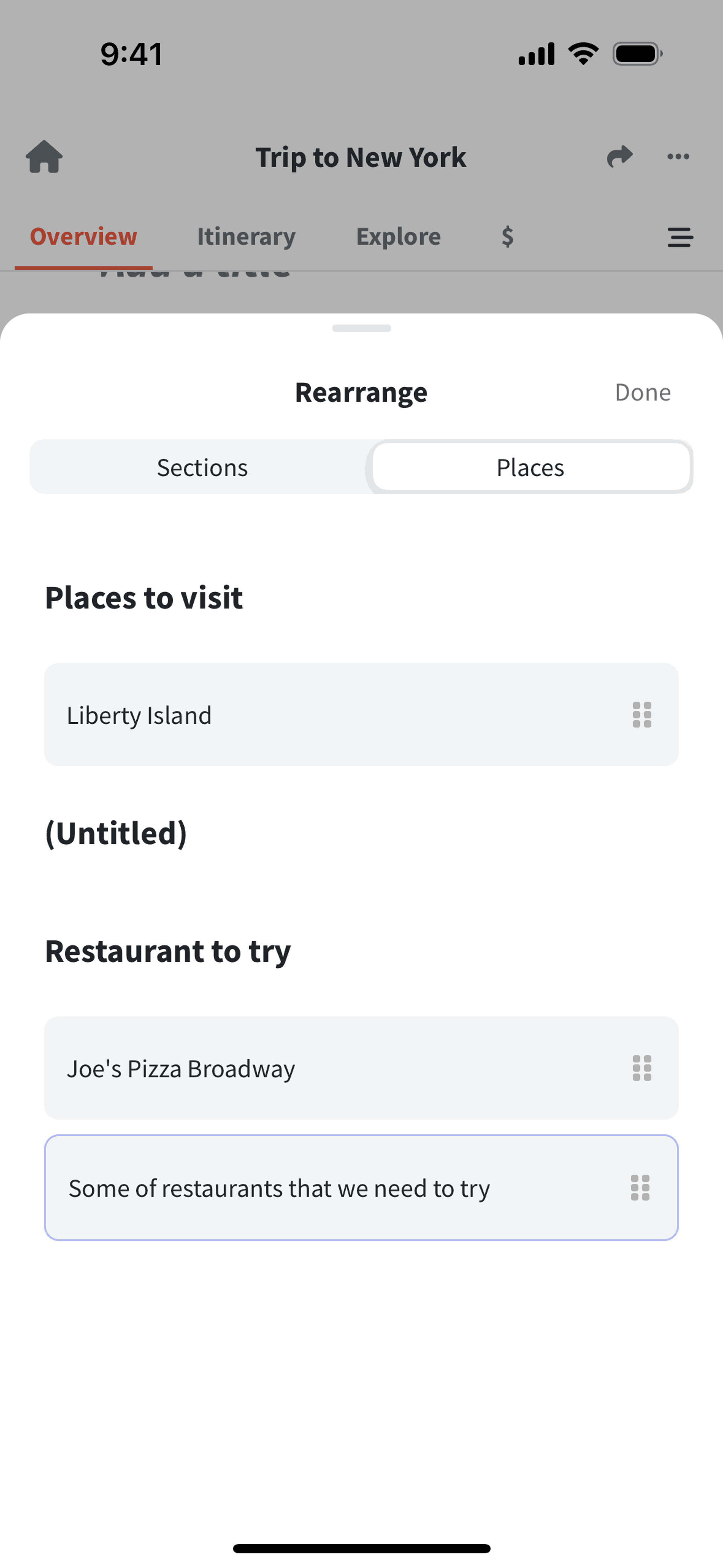 Wanderlog iOS Travel & Transportation interface screenshot 5