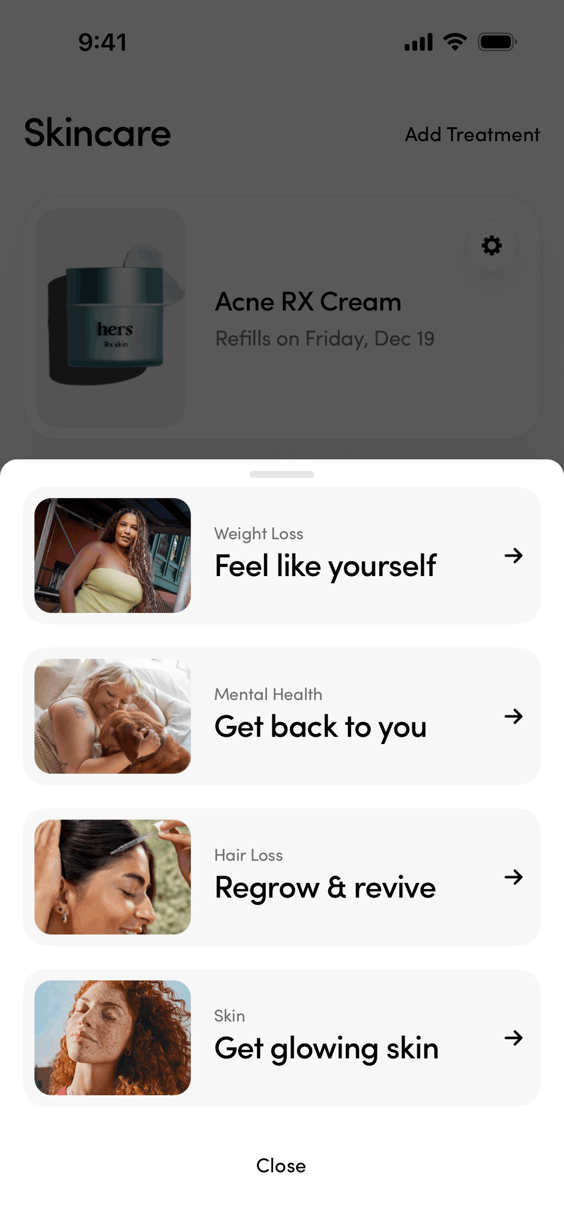 Hers iOS Medical interface screenshot 13