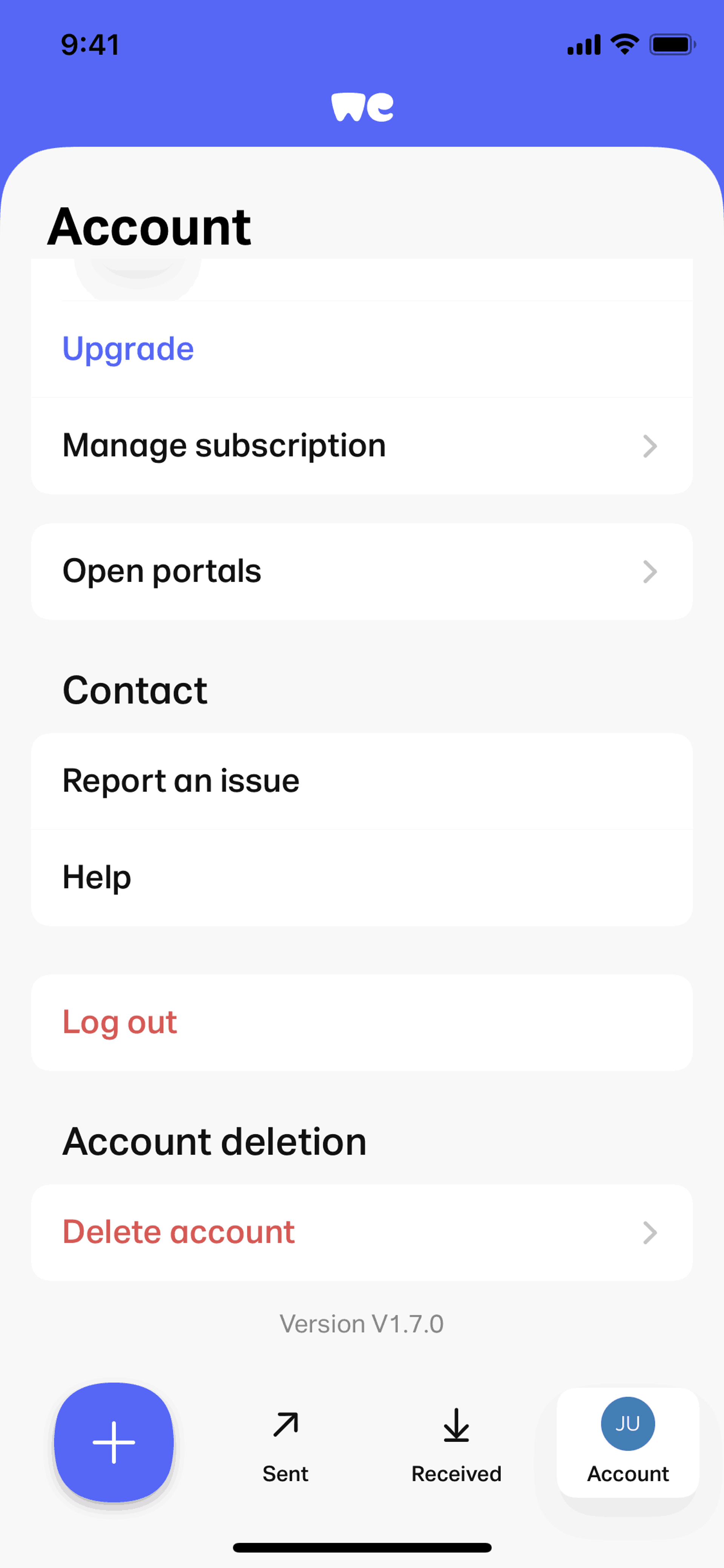 WeTransfer iOS Productivity interface screenshot 22