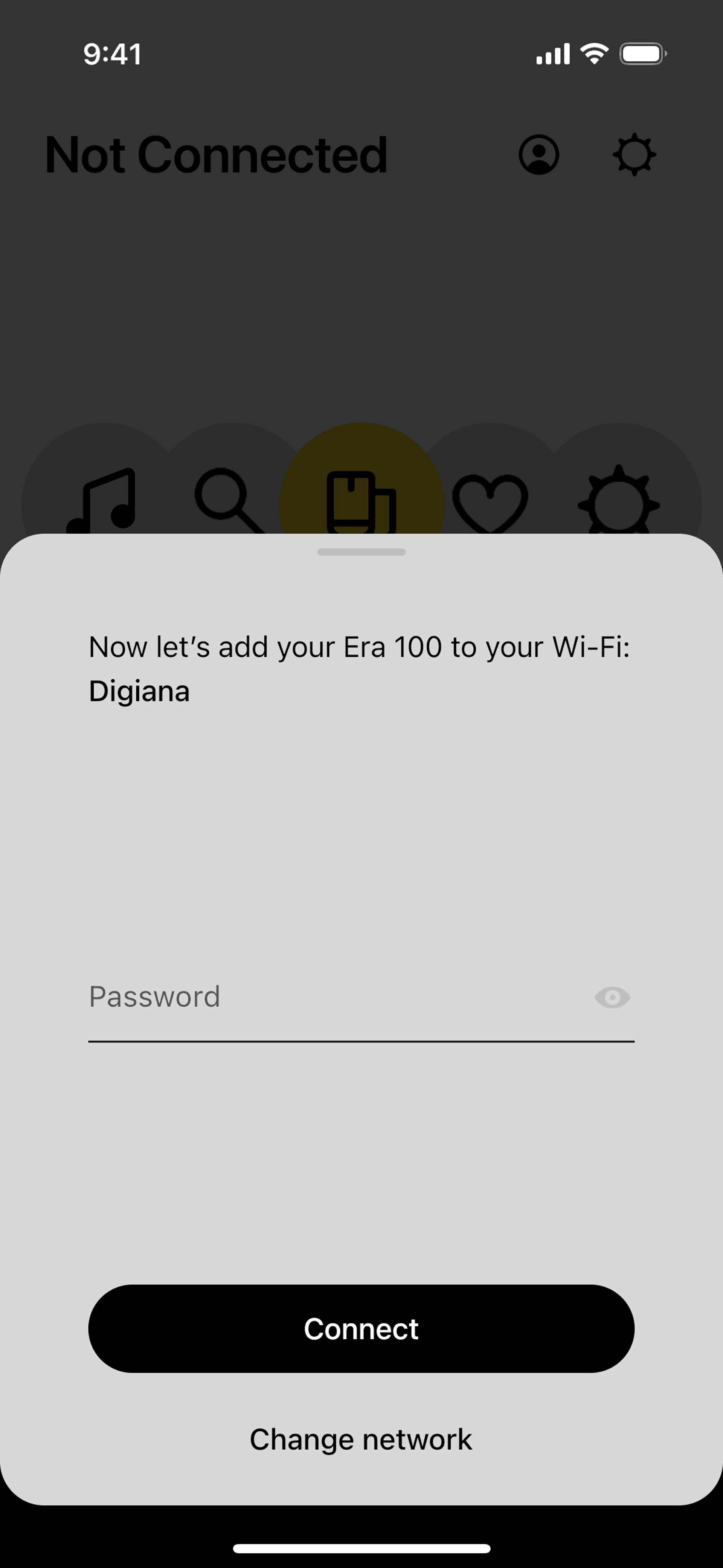 Connecting Wi-Fi to speaker on Sonos (ios) screen 2
