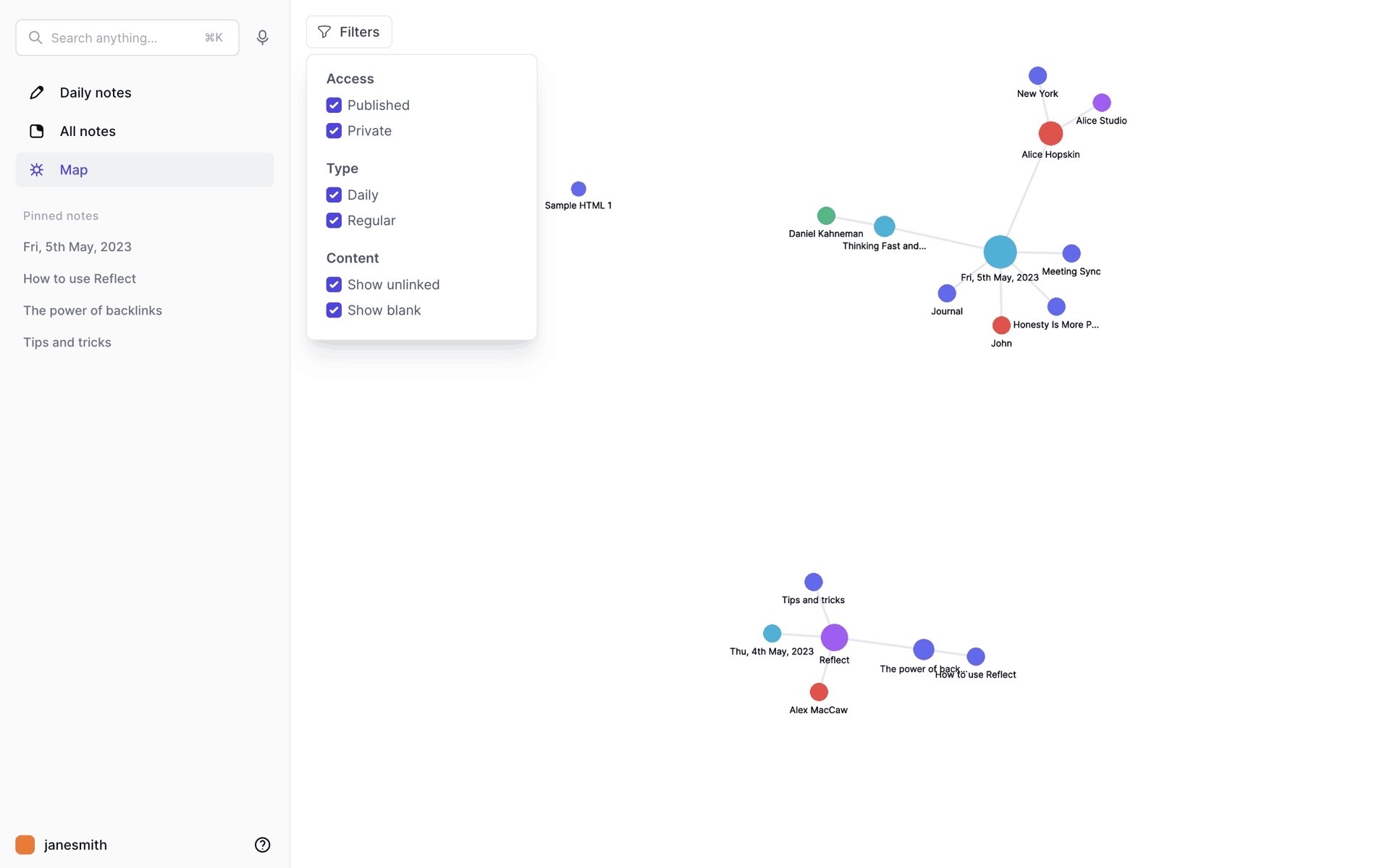 Reflect Web AI interface screenshot 14