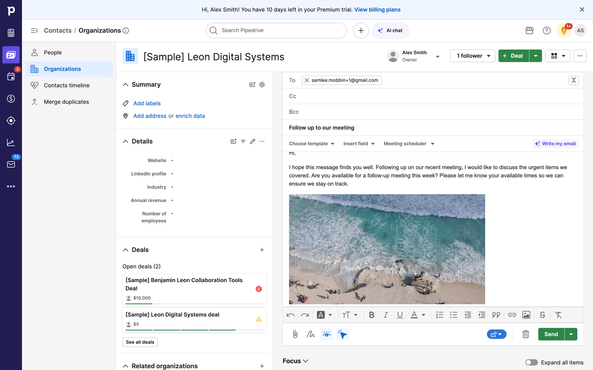 Pipedrive Web CRM interface screenshot 8