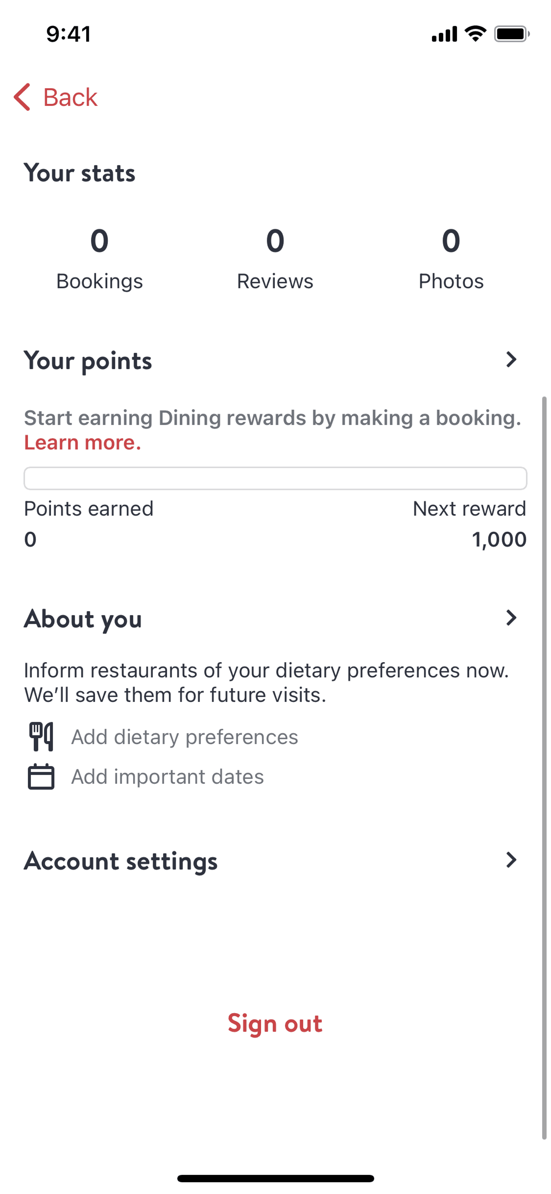 OpenTable iOS Food & Drink interface screenshot 18