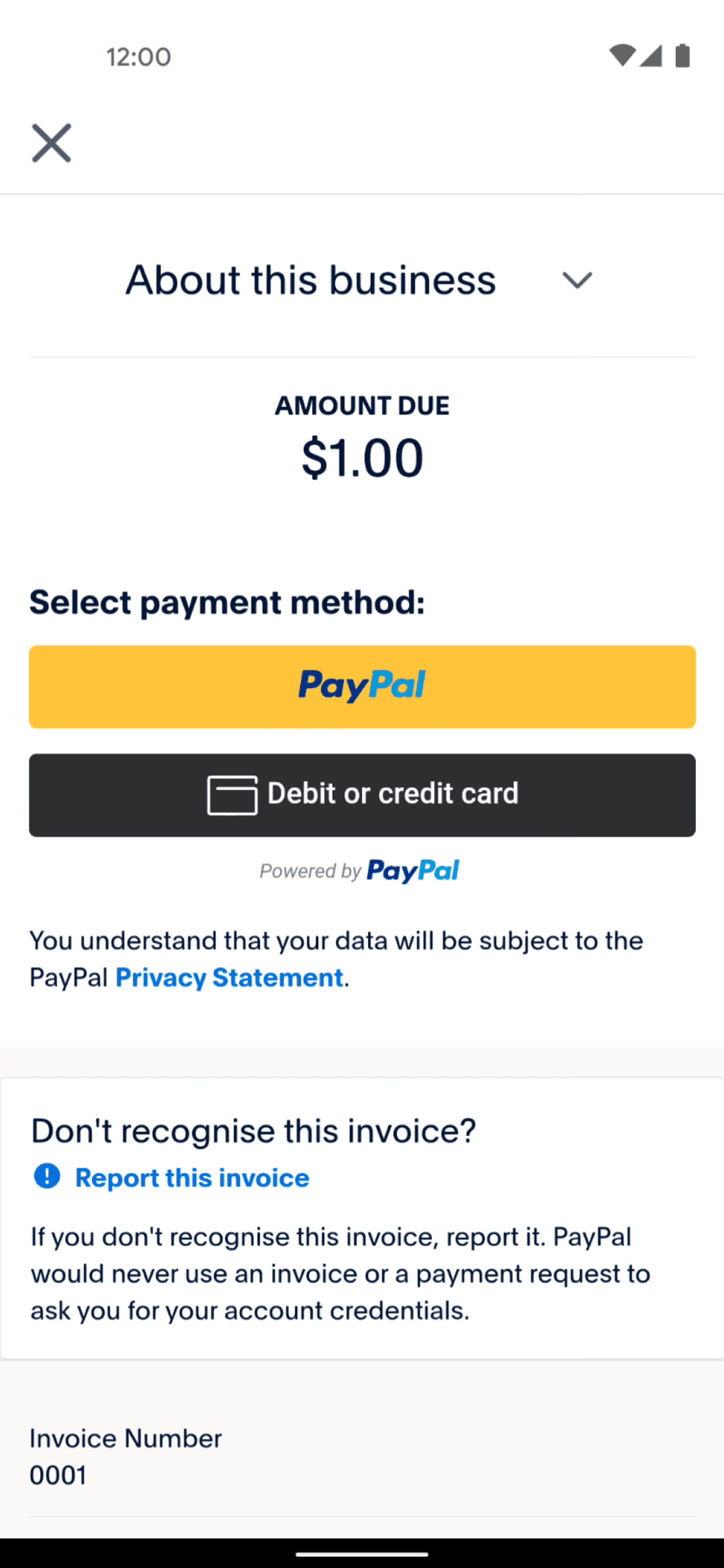 PayPal Android Finance interface screenshot 14