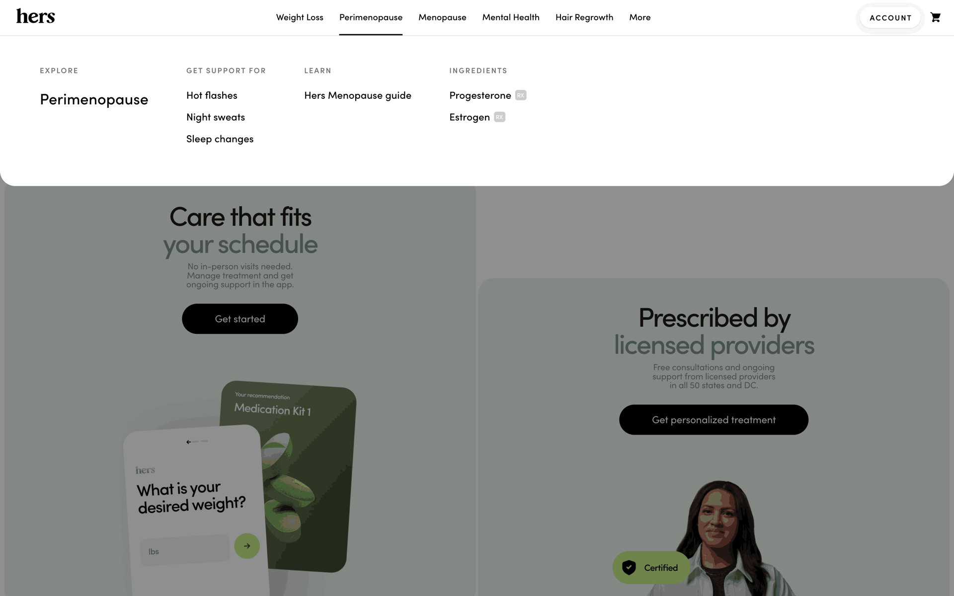 Hers Web Medical interface screenshot 4