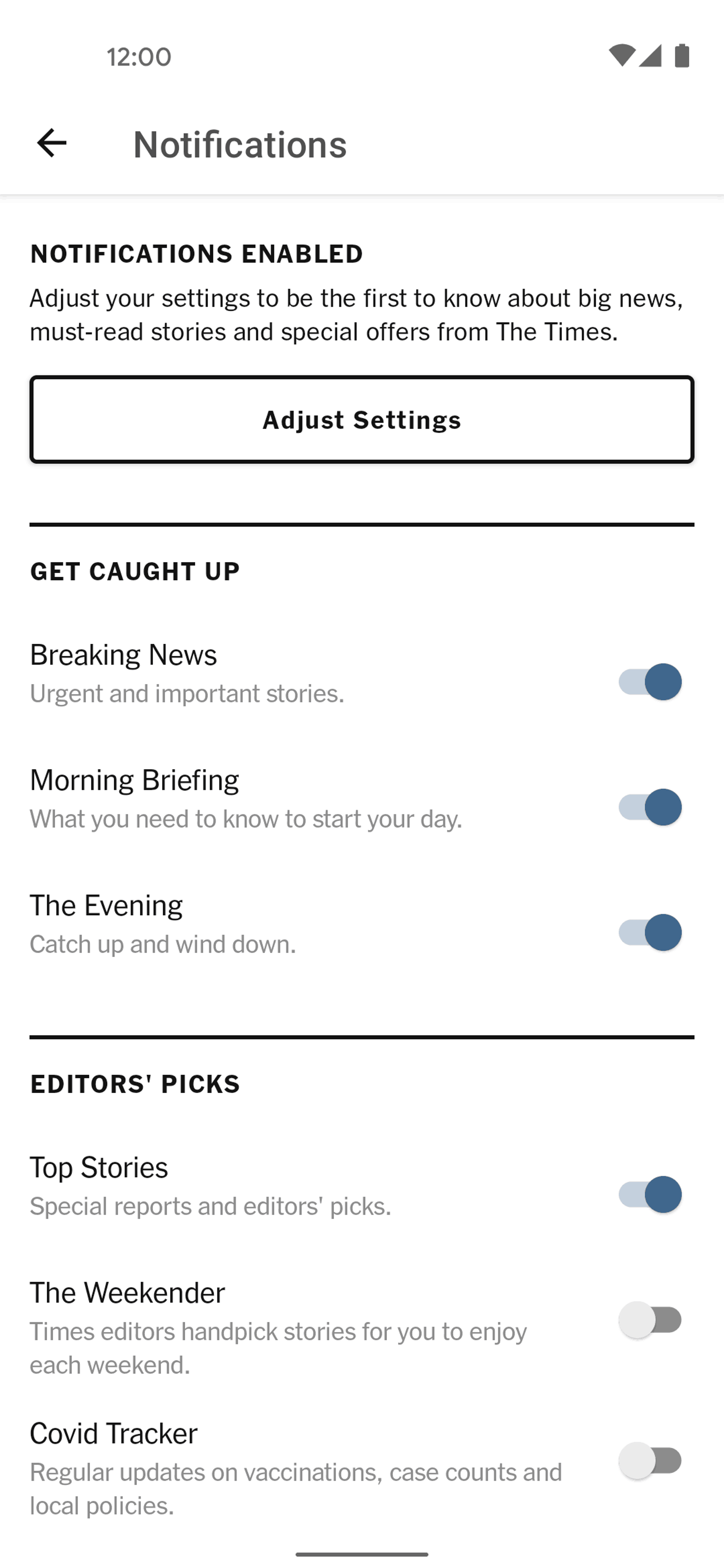 The New York Times Android News interface screenshot 3