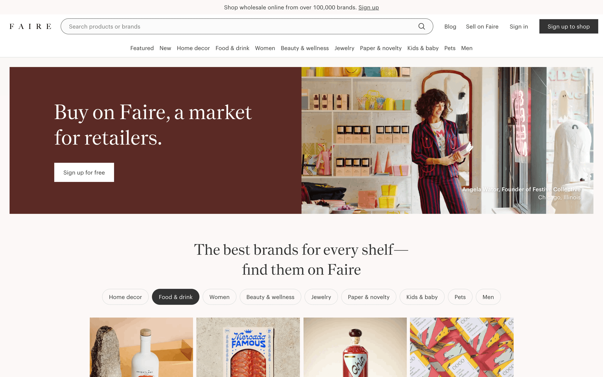 Faire Web Business interface screenshot 1