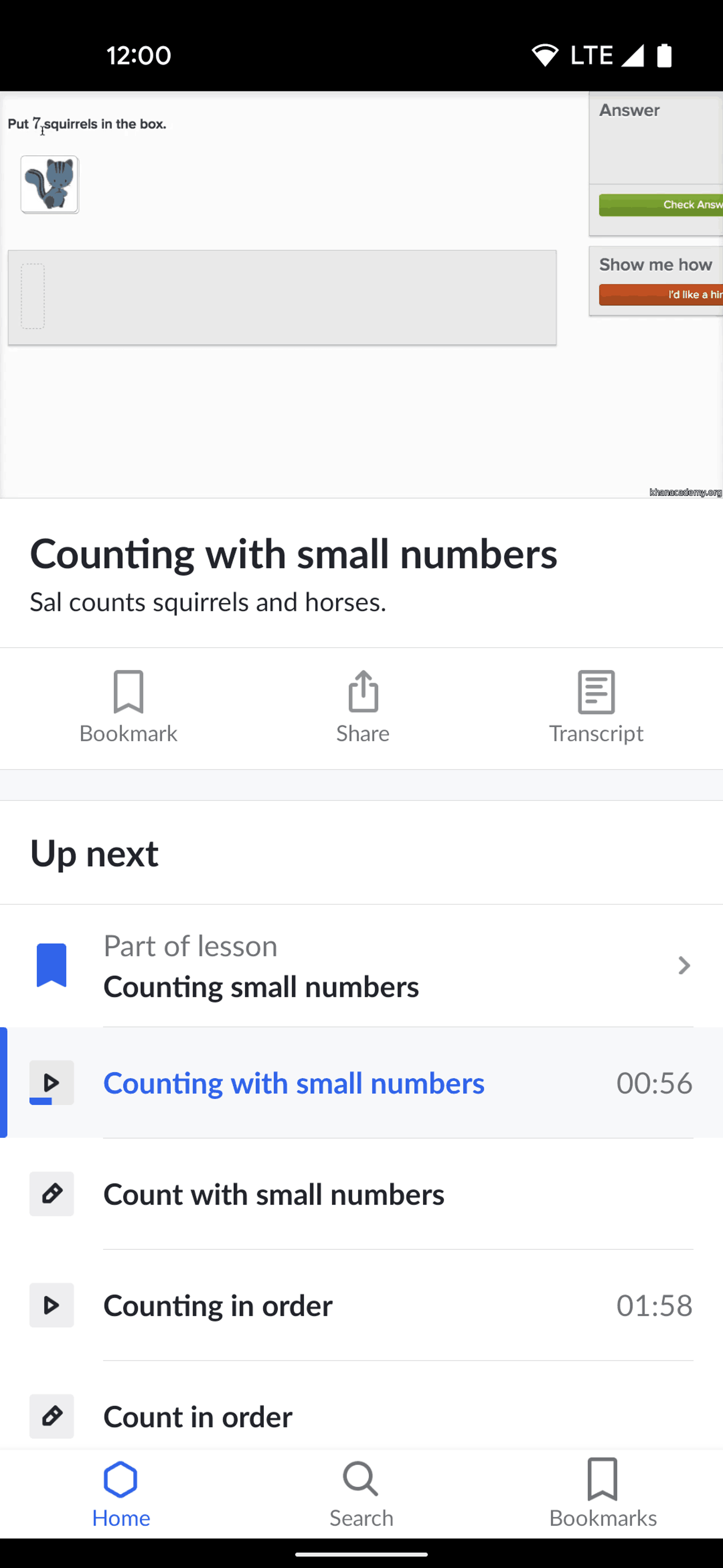 Khan Academy Android Education interface screenshot 17