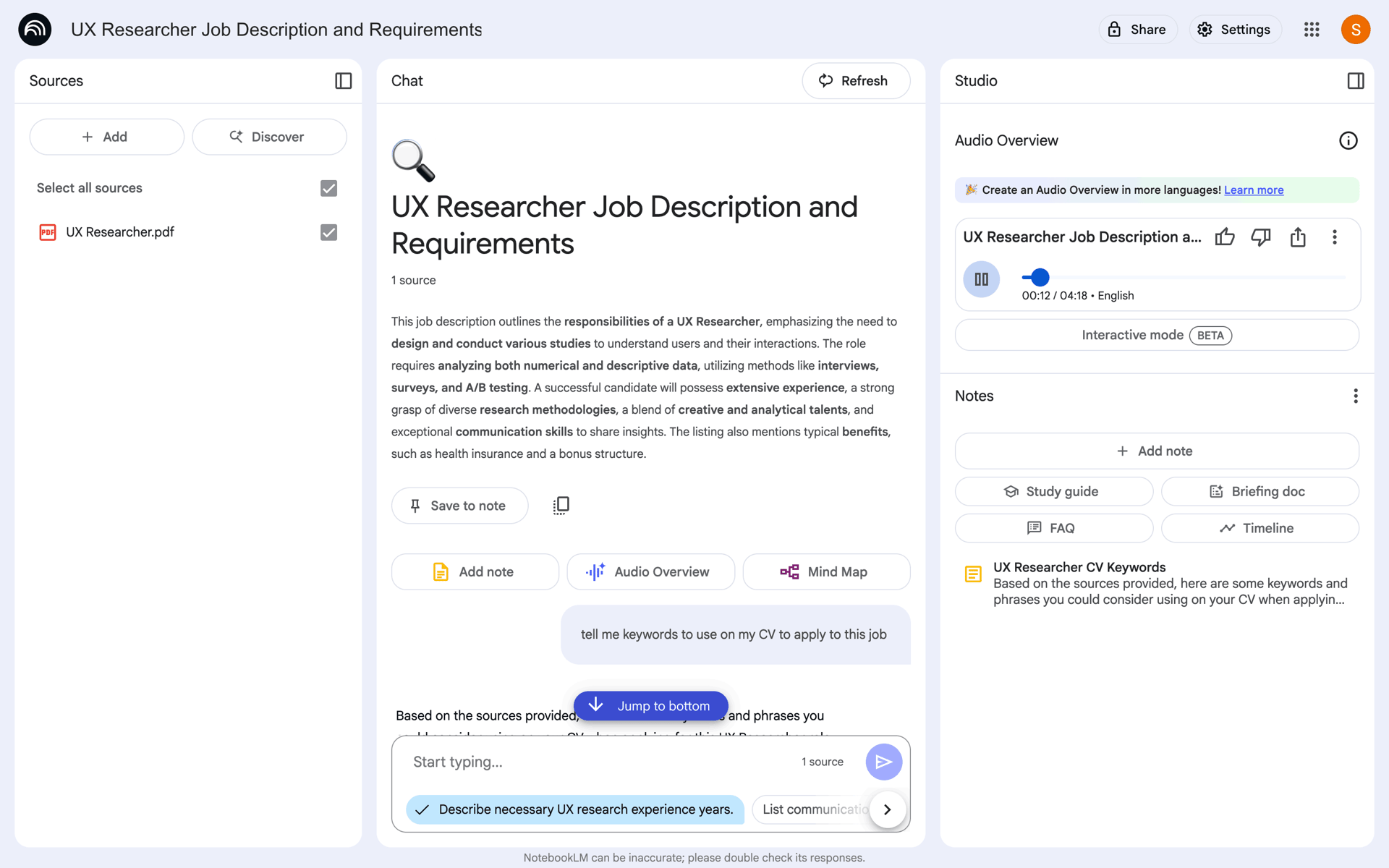 NotebookLM Web AI interface screenshot 9