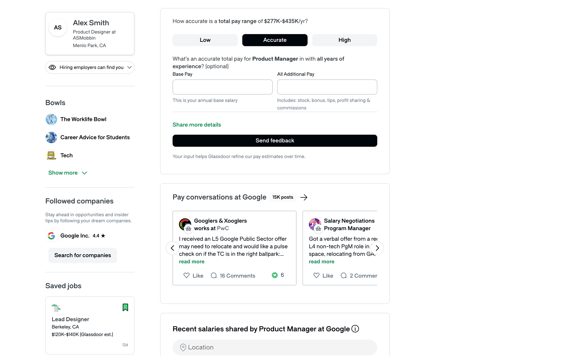 Glassdoor Web Business interface screenshot 3