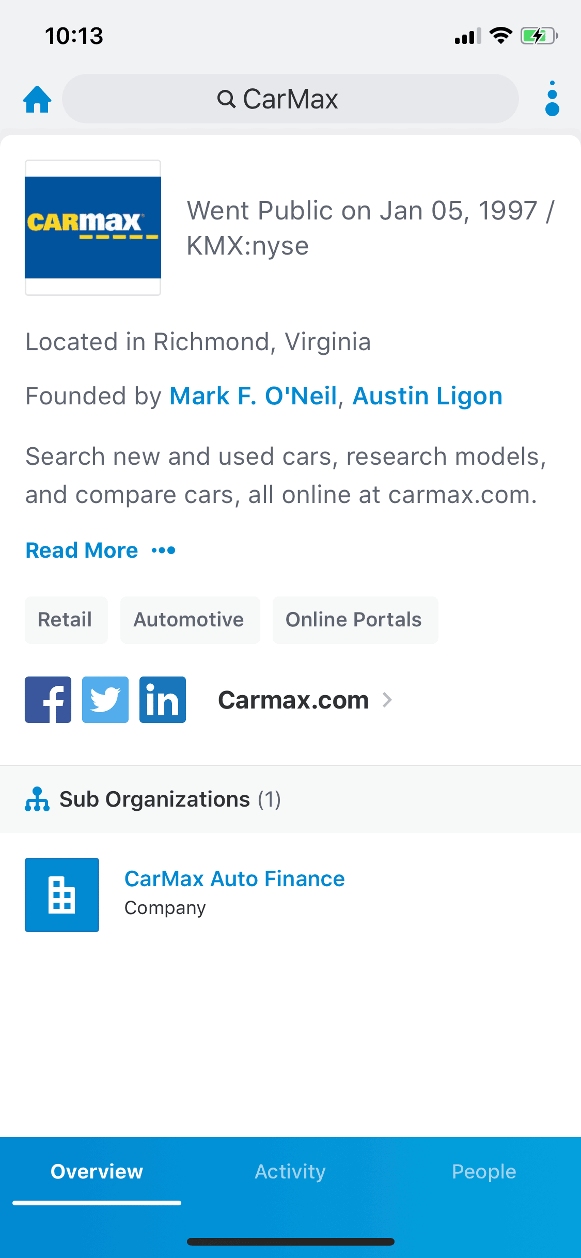 Crunchbase iOS Business interface screenshot 18