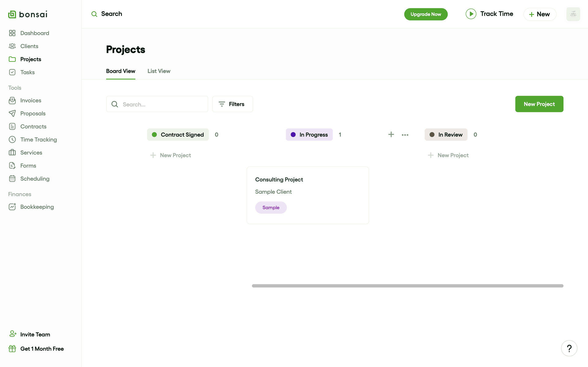 Bonsai Web Finance interface screenshot 21