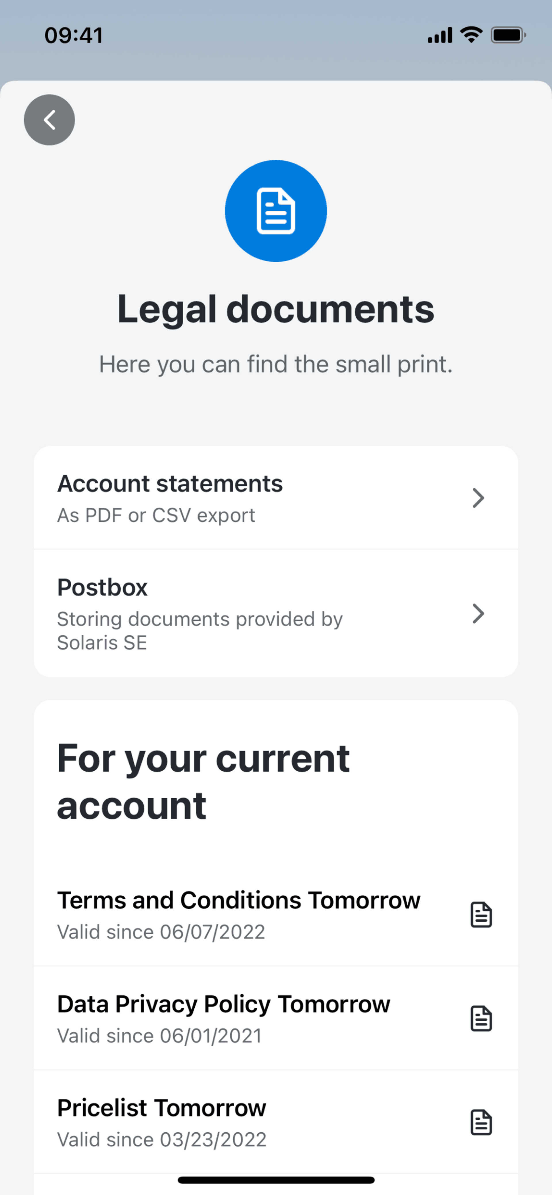 Tomorrow iOS Finance interface screenshot 21