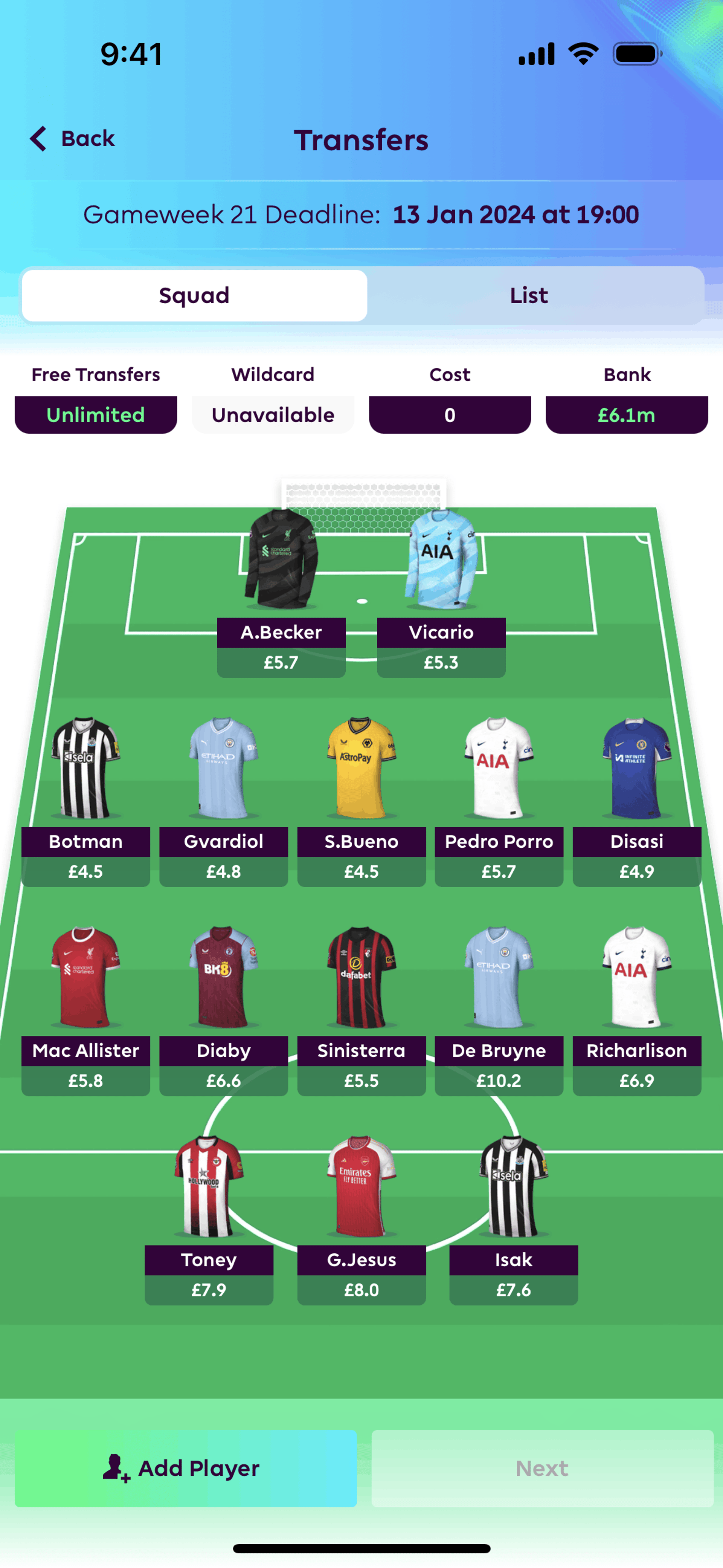 Premier League iOS Sports interface screenshot 10