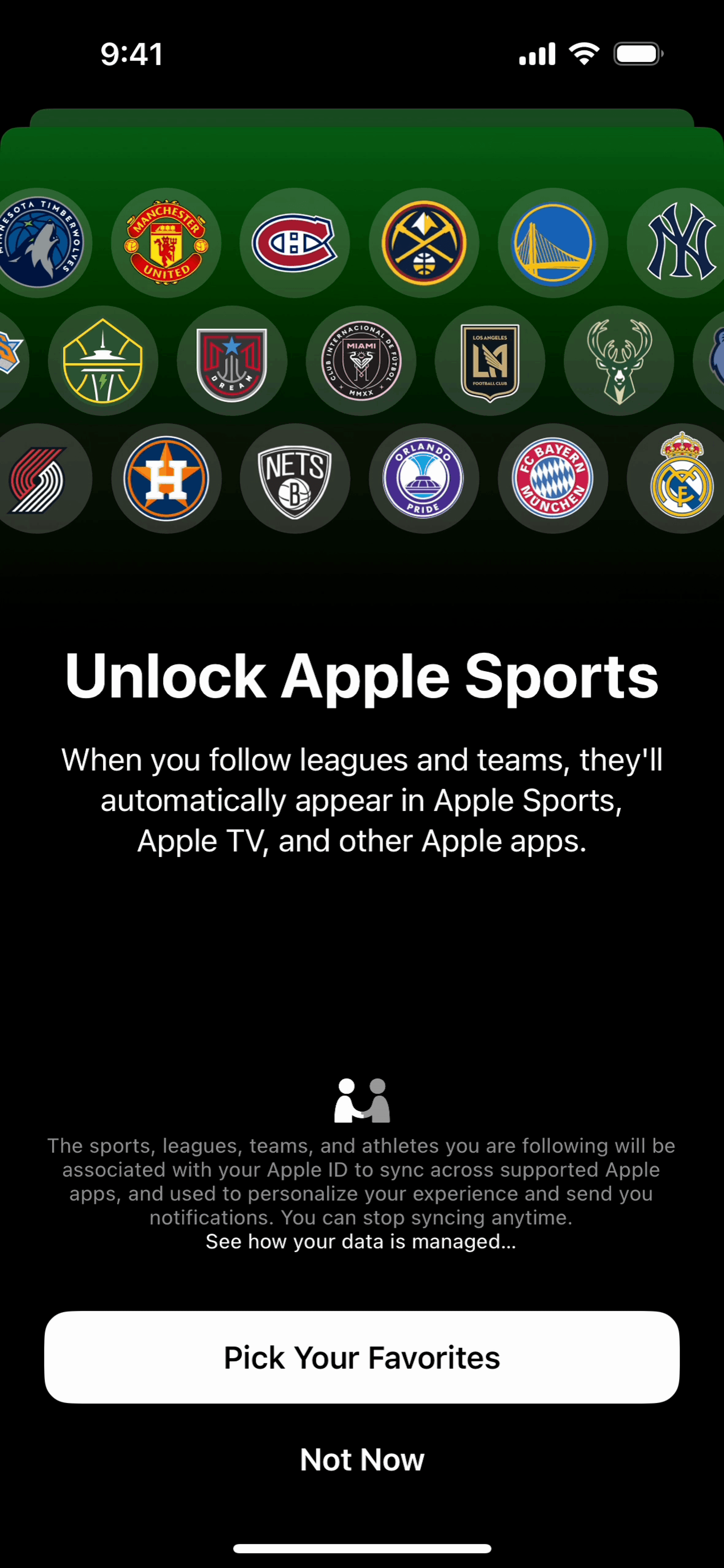 Apple Sports iOS Sports interface screenshot 13