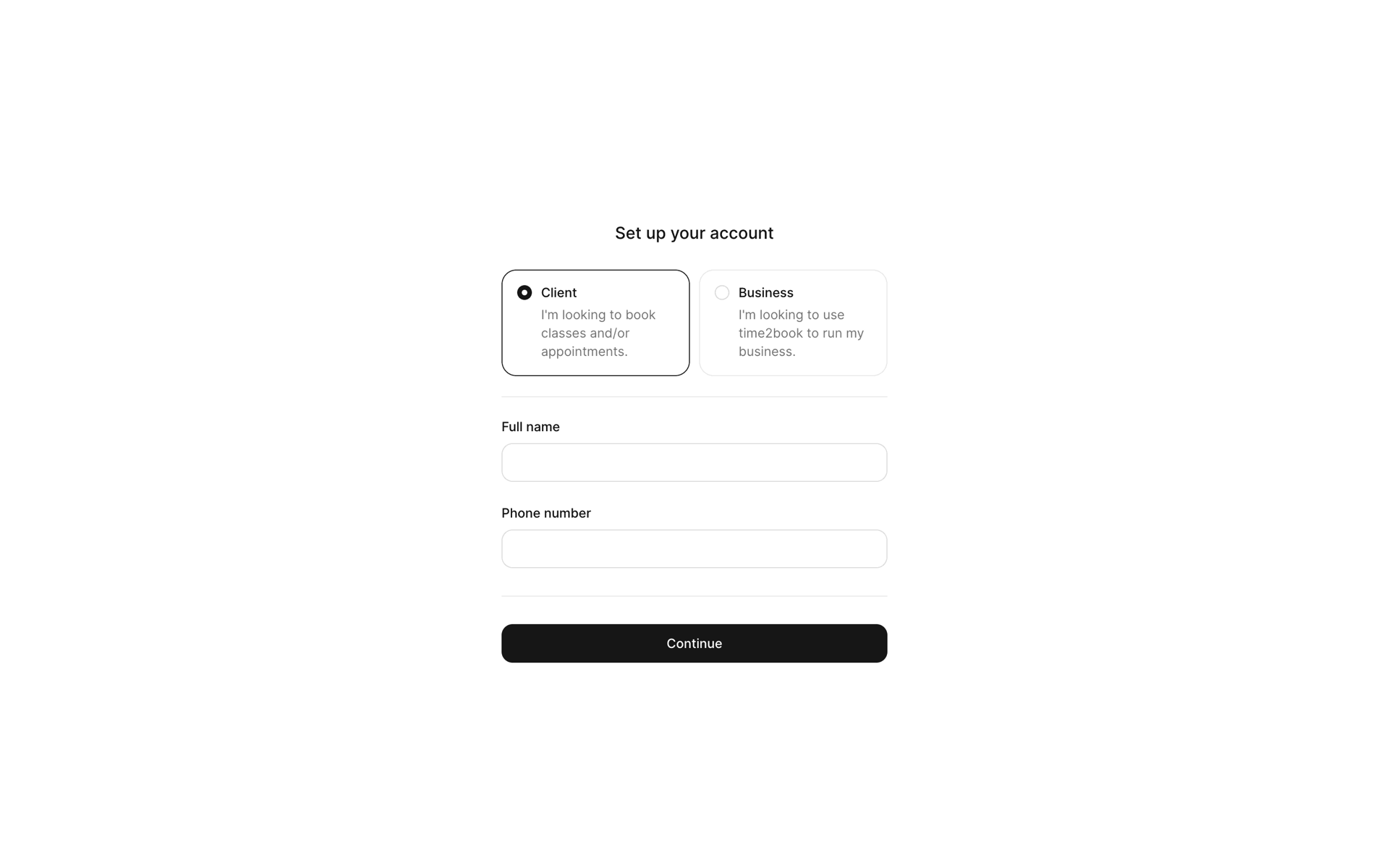 Time2book Web Health & Fitness interface screenshot 2