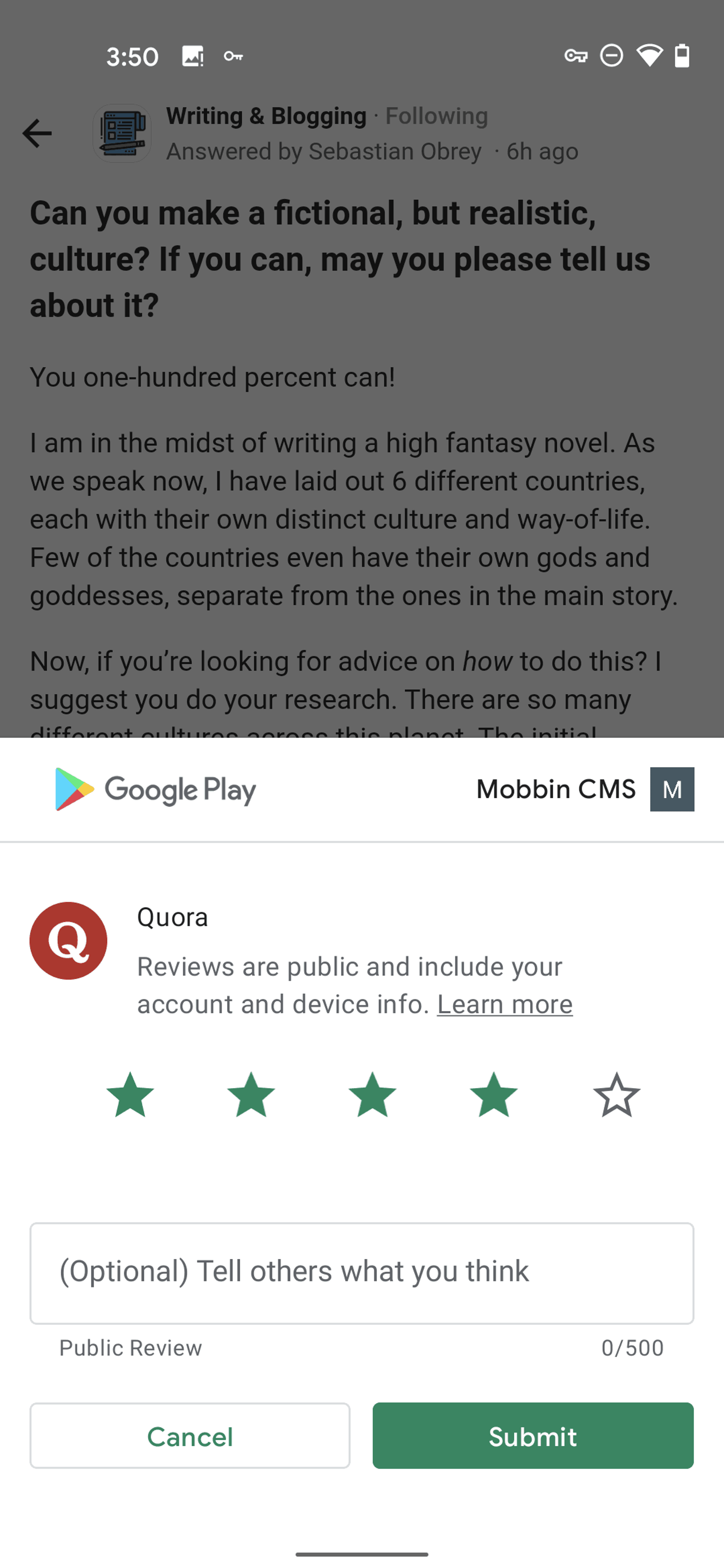 Quora Android News interface screenshot 22