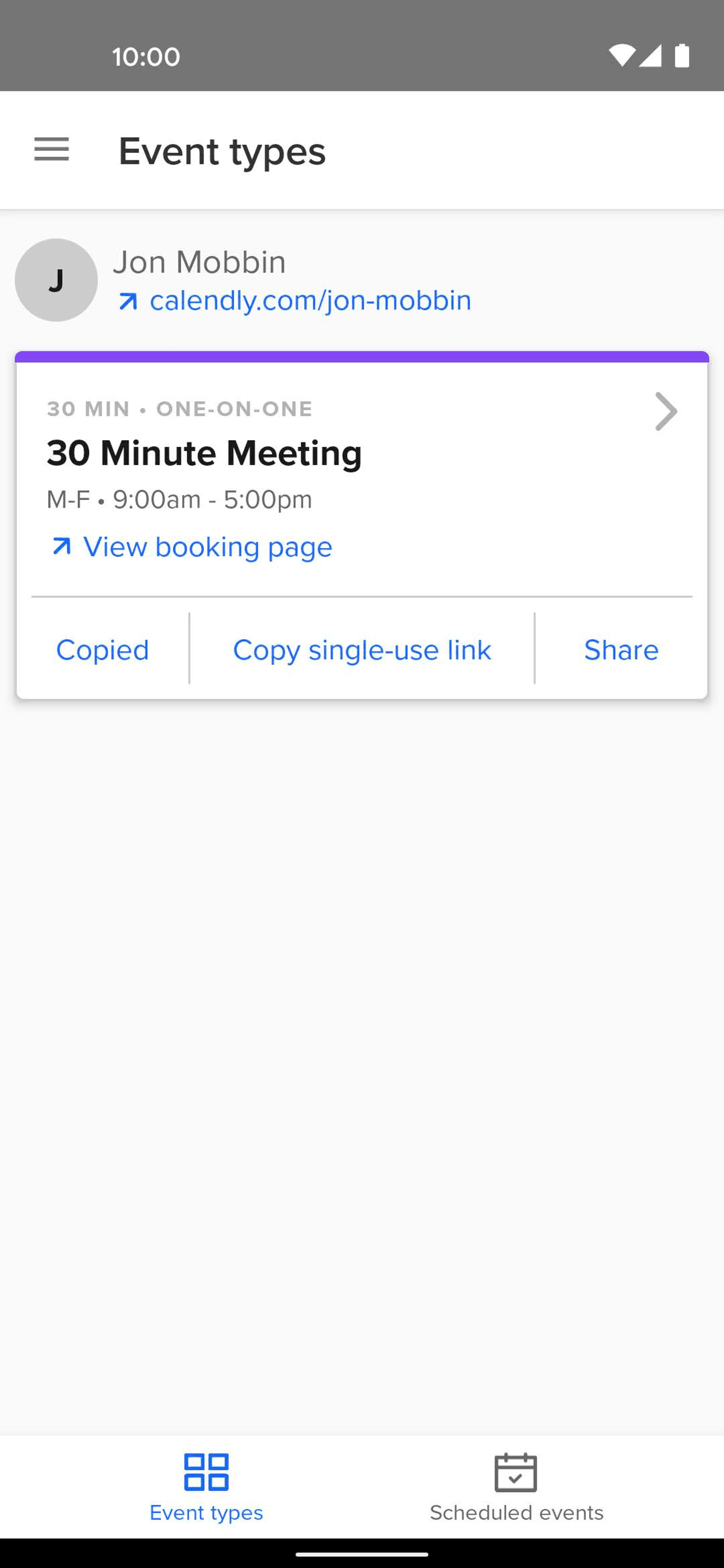 Calendly Android Business interface screenshot 8