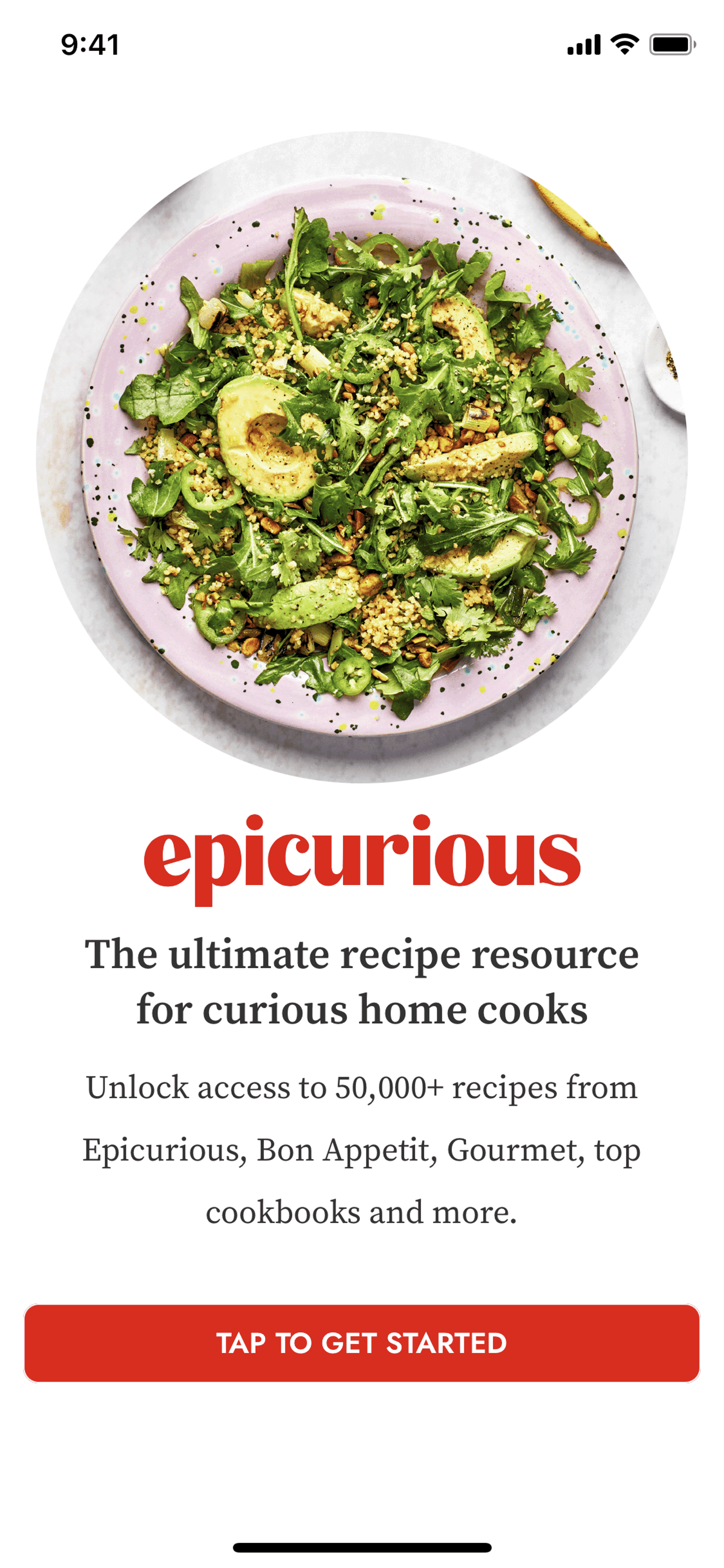 Epicurious iOS Food & Drink interface screenshot 1