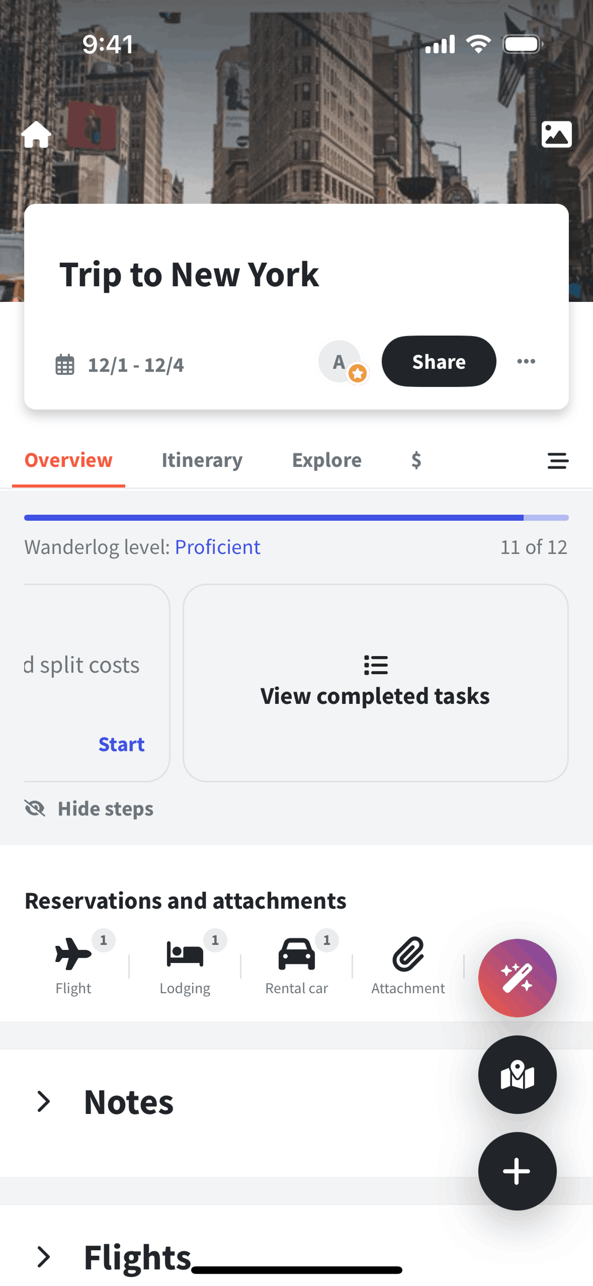 Wanderlog iOS Travel & Transportation interface screenshot 16