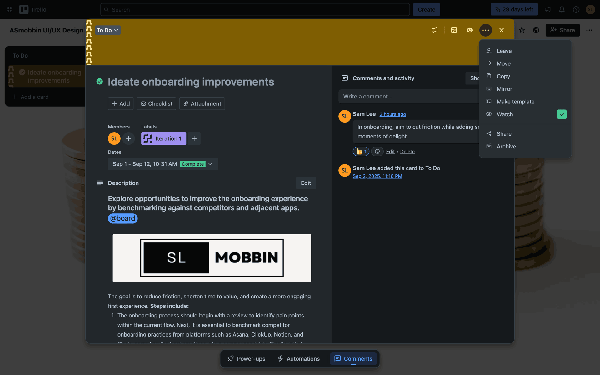 Trello Web Business interface screenshot 22