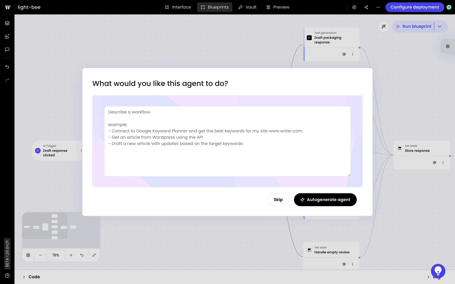 WRITER Web Business interface screenshot 12