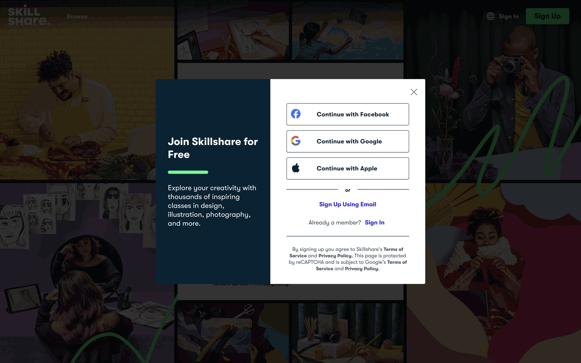 Skillshare Web Education interface screenshot 5