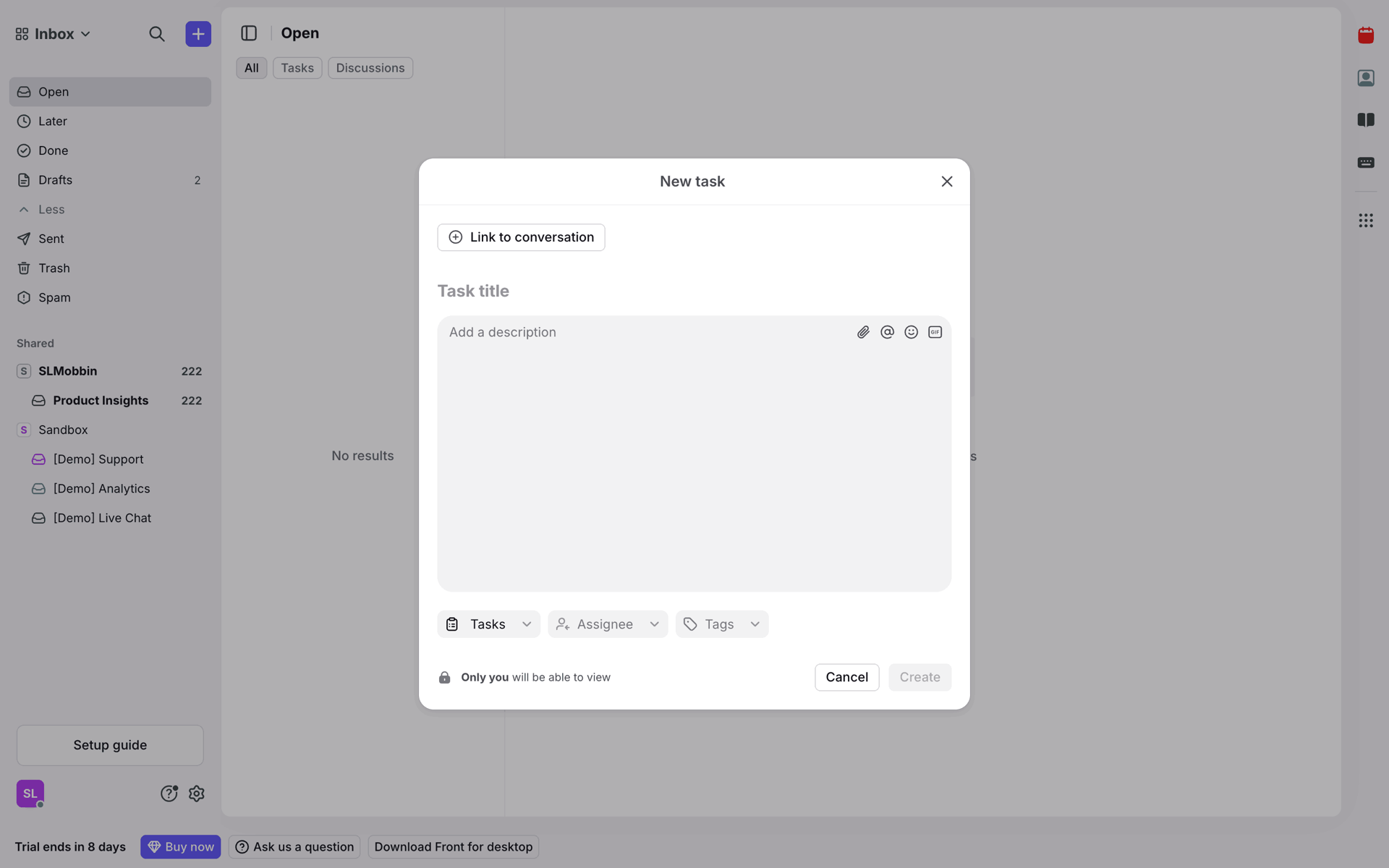 Front Web Business interface screenshot 16