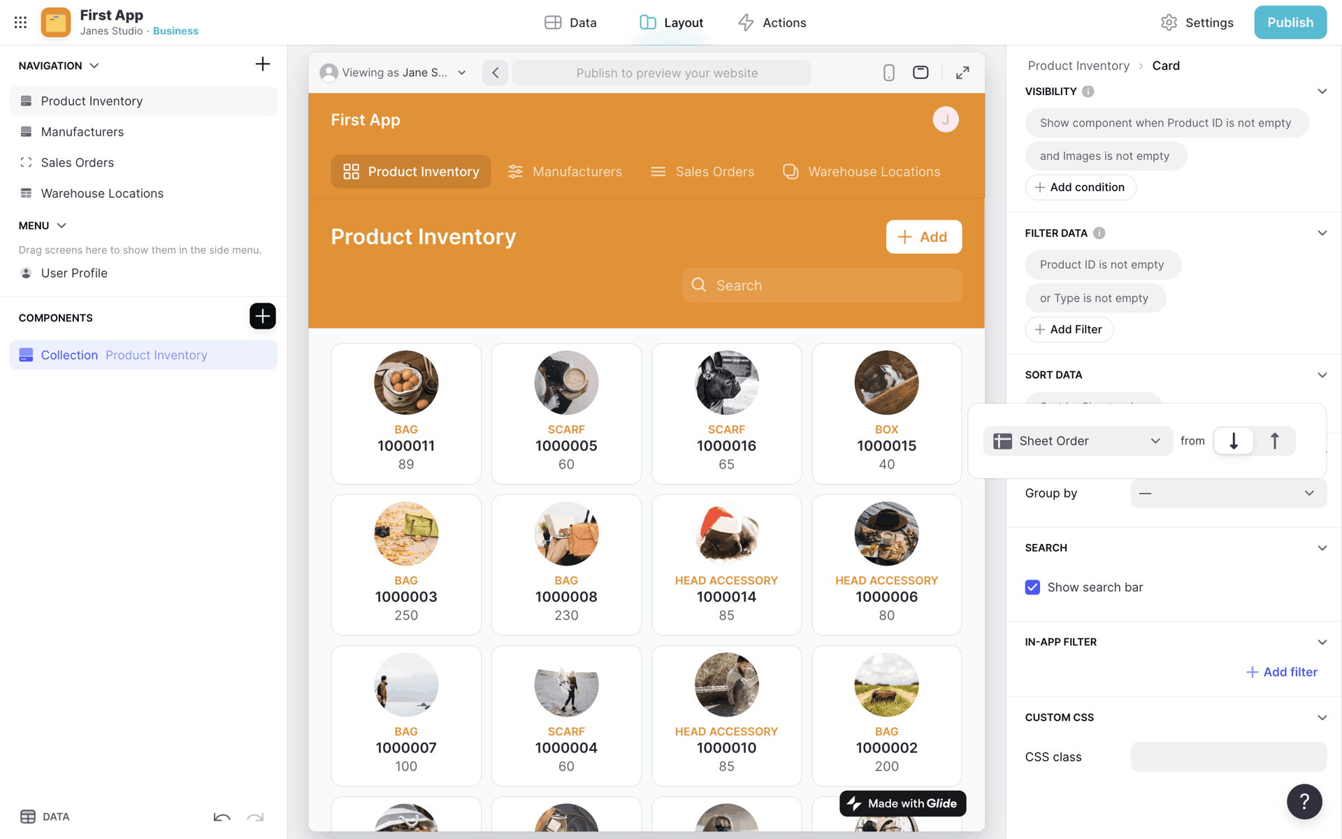 Glide Web Developer Tools interface screenshot 18