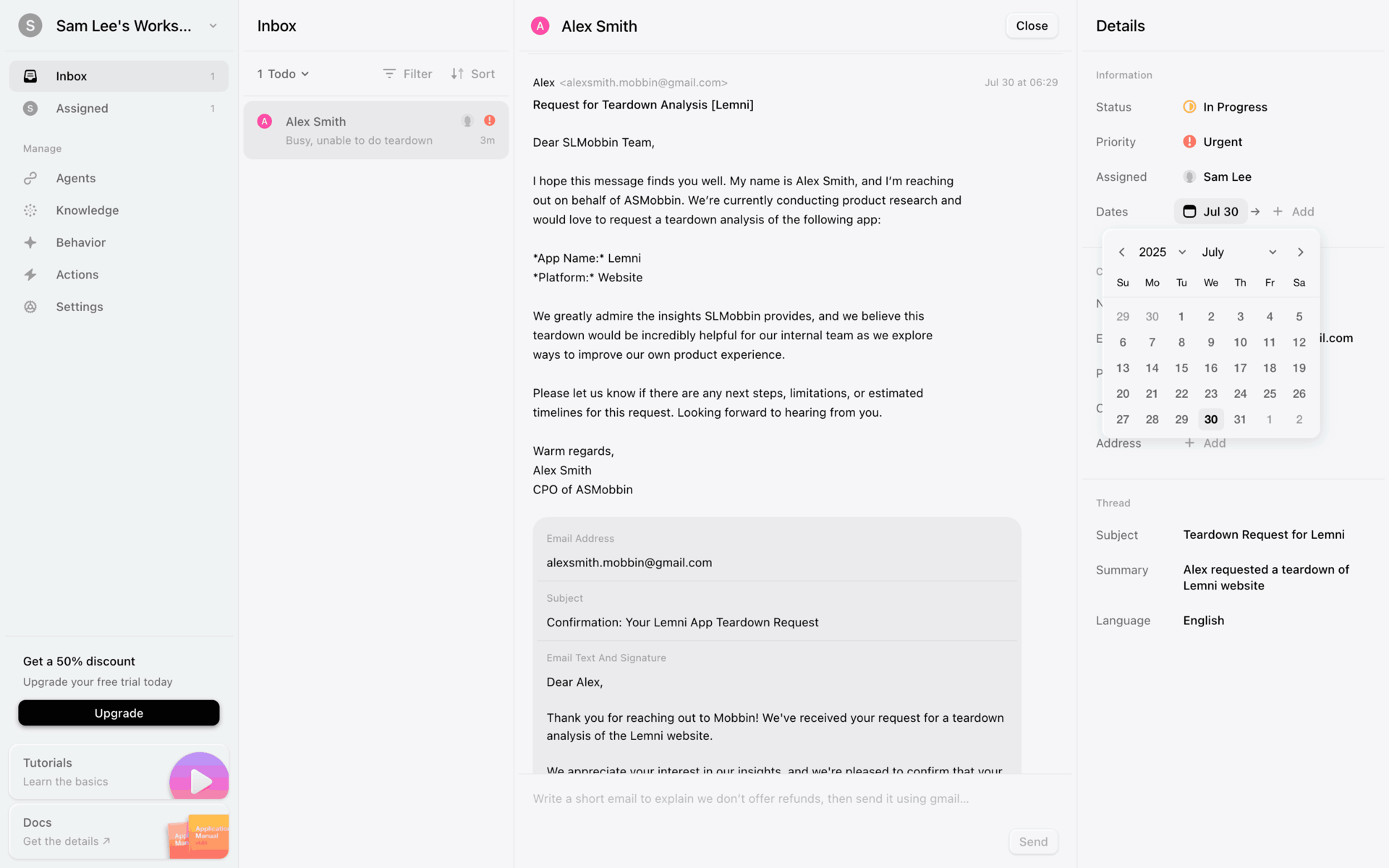 Lemni Web Business interface screenshot 16