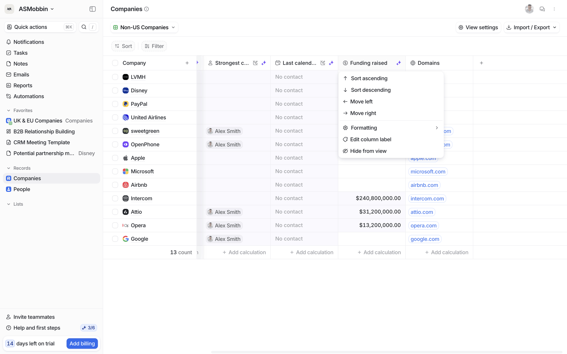 Attio Web Productivity interface screenshot 9