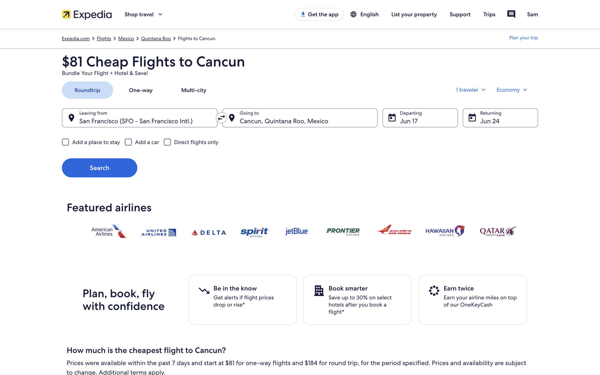 Expedia Web Travel & Transportation interface screenshot 12
