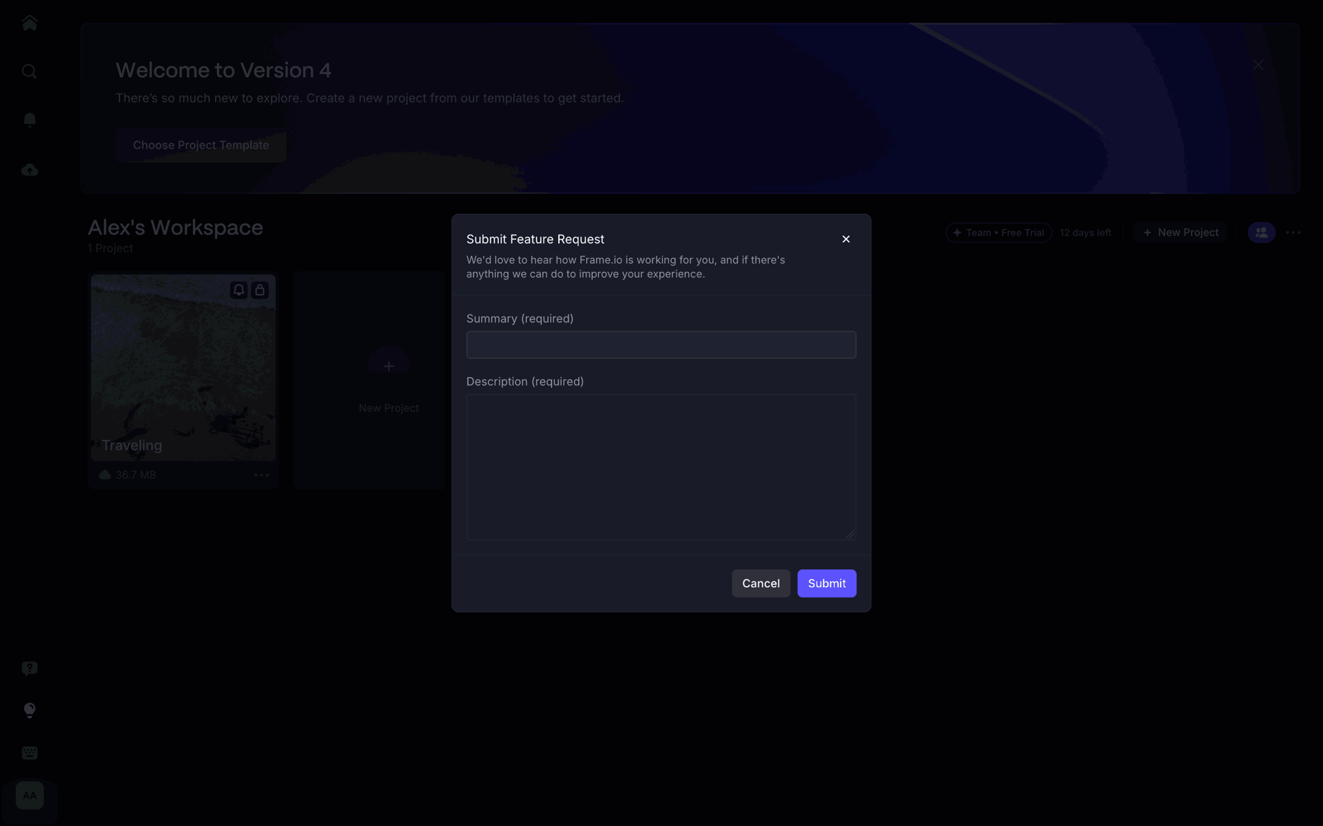 Frame.io Web Photo & Video interface screenshot 10