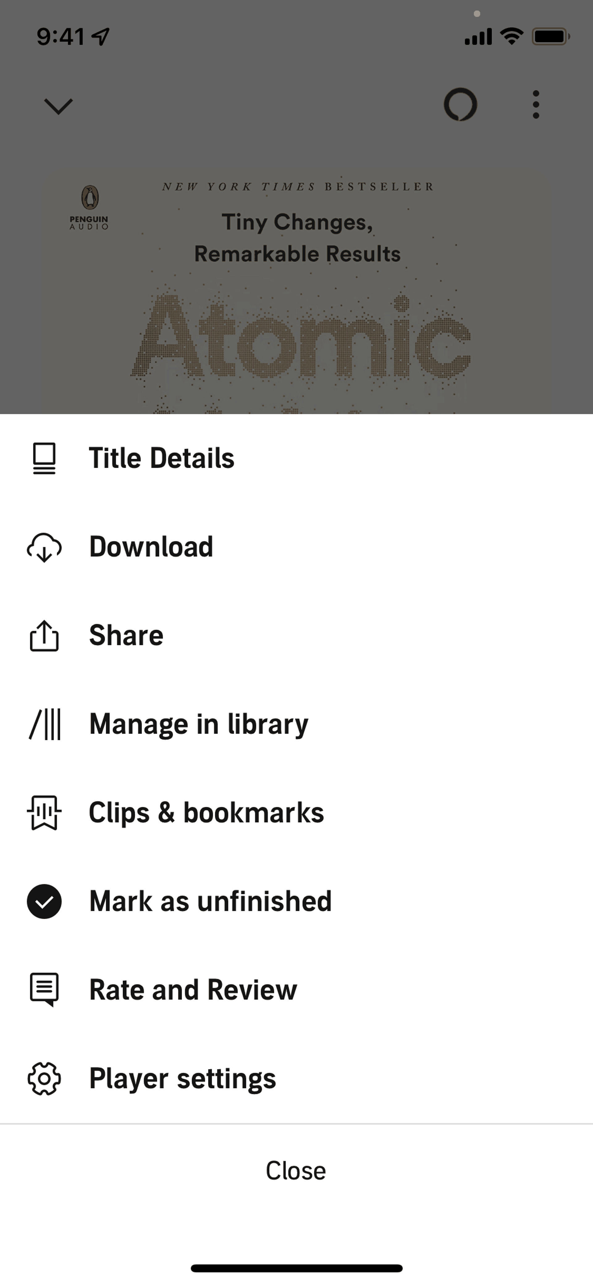 Audible iOS Entertainment interface screenshot 10